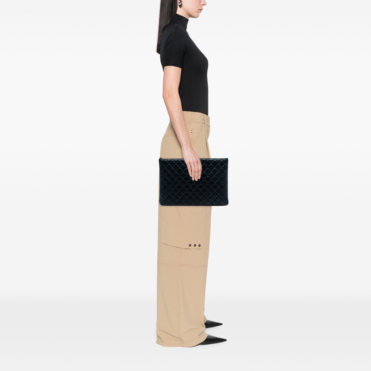 Chanel Large Quilted Lambskin O Case Clutch