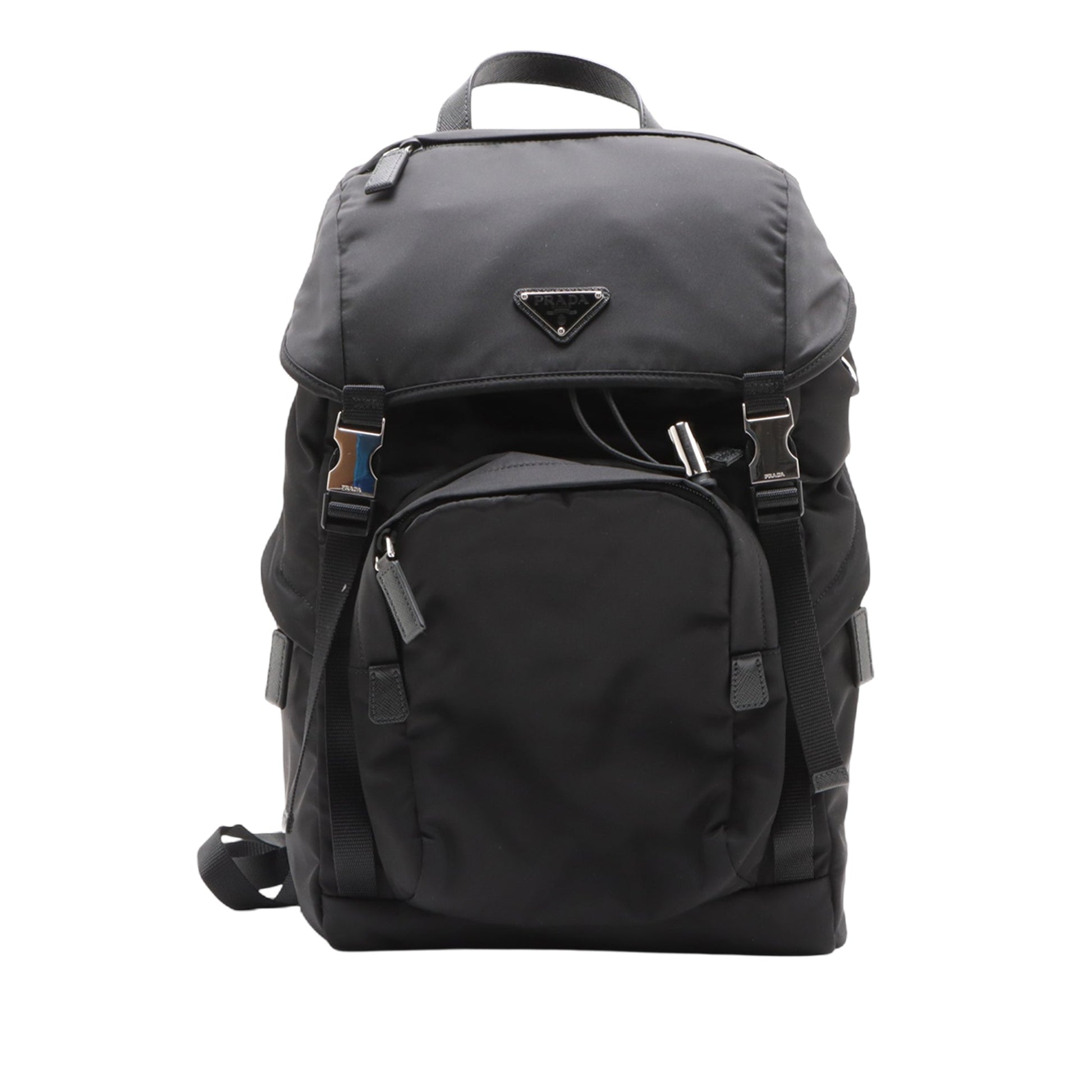 Prada Saffiano Trimmed Tessuto Backpack