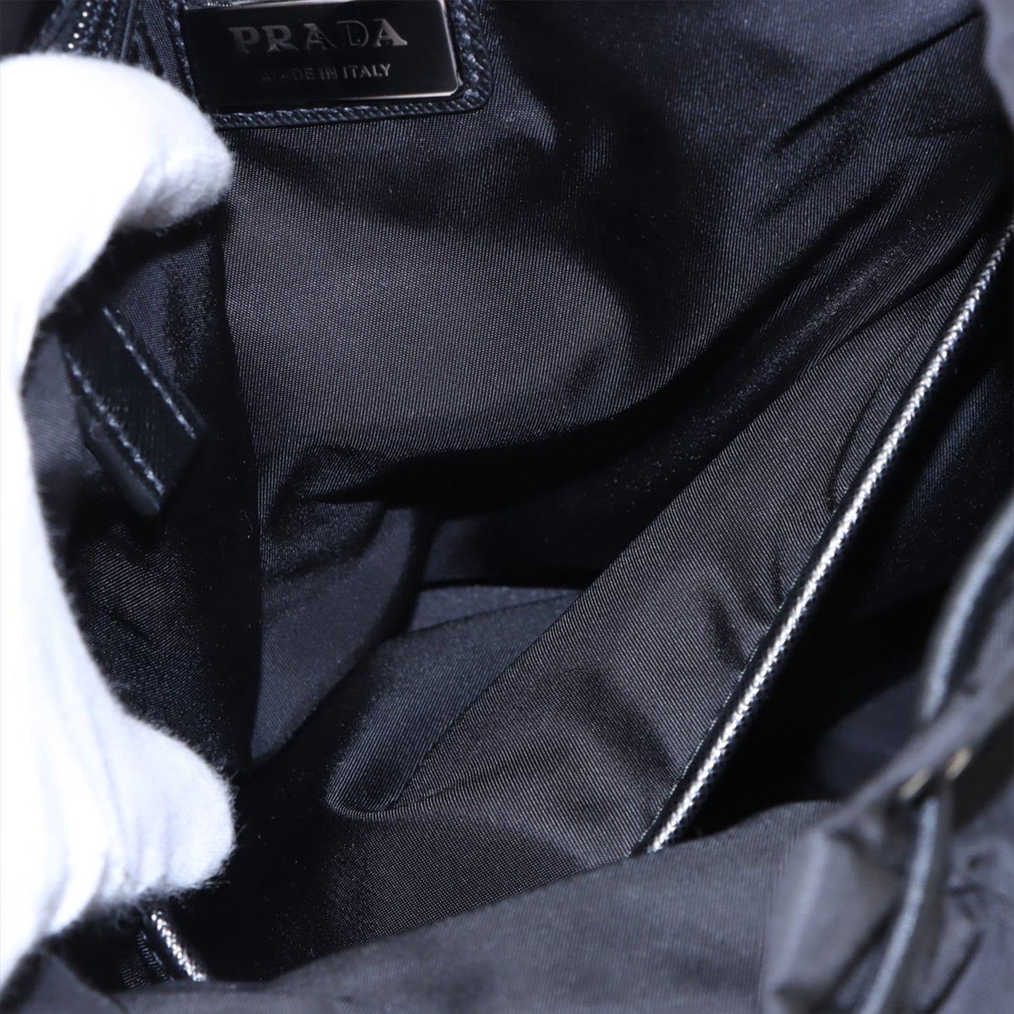 Prada Saffiano Trimmed Tessuto Backpack