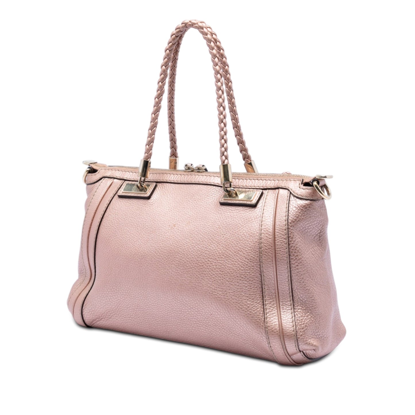 Gucci Metallic Pebbled Calfskin Bella Satchel