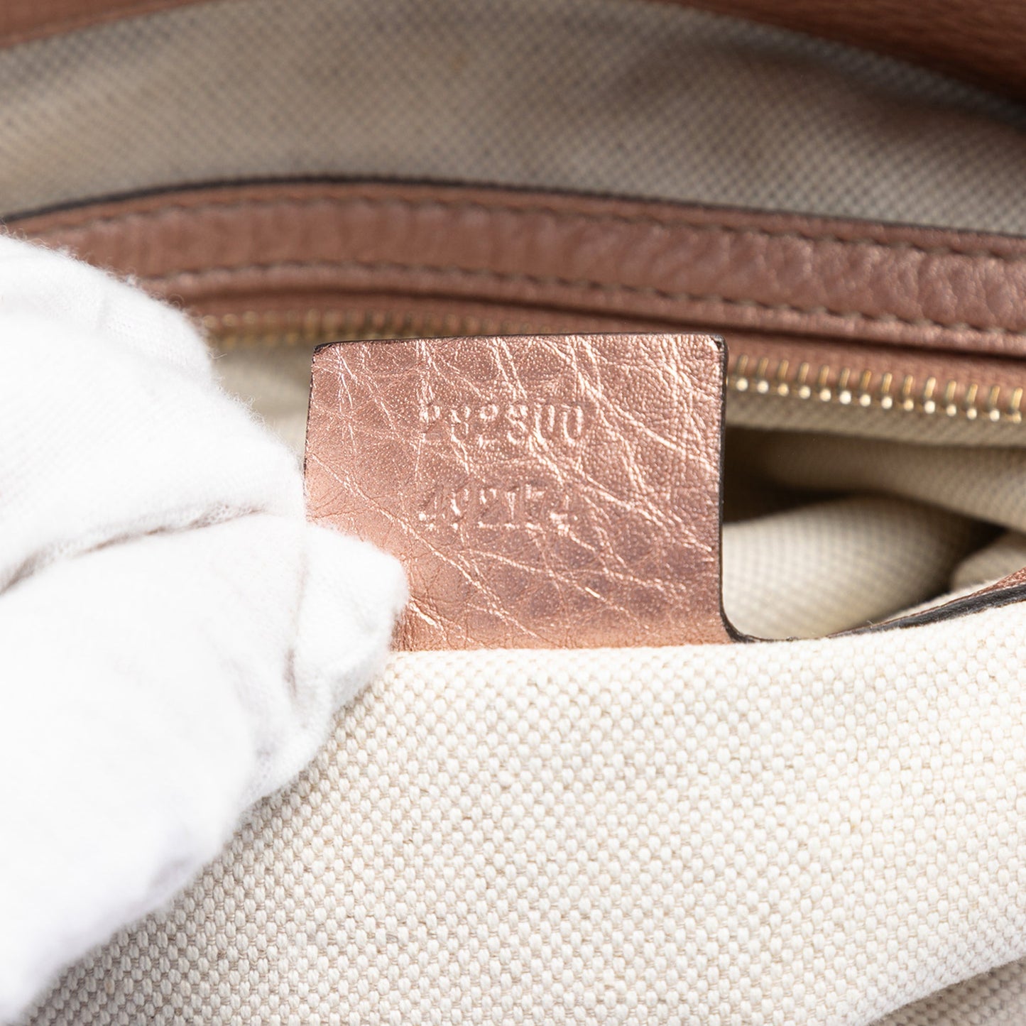Gucci Metallic Pebbled Calfskin Bella Satchel