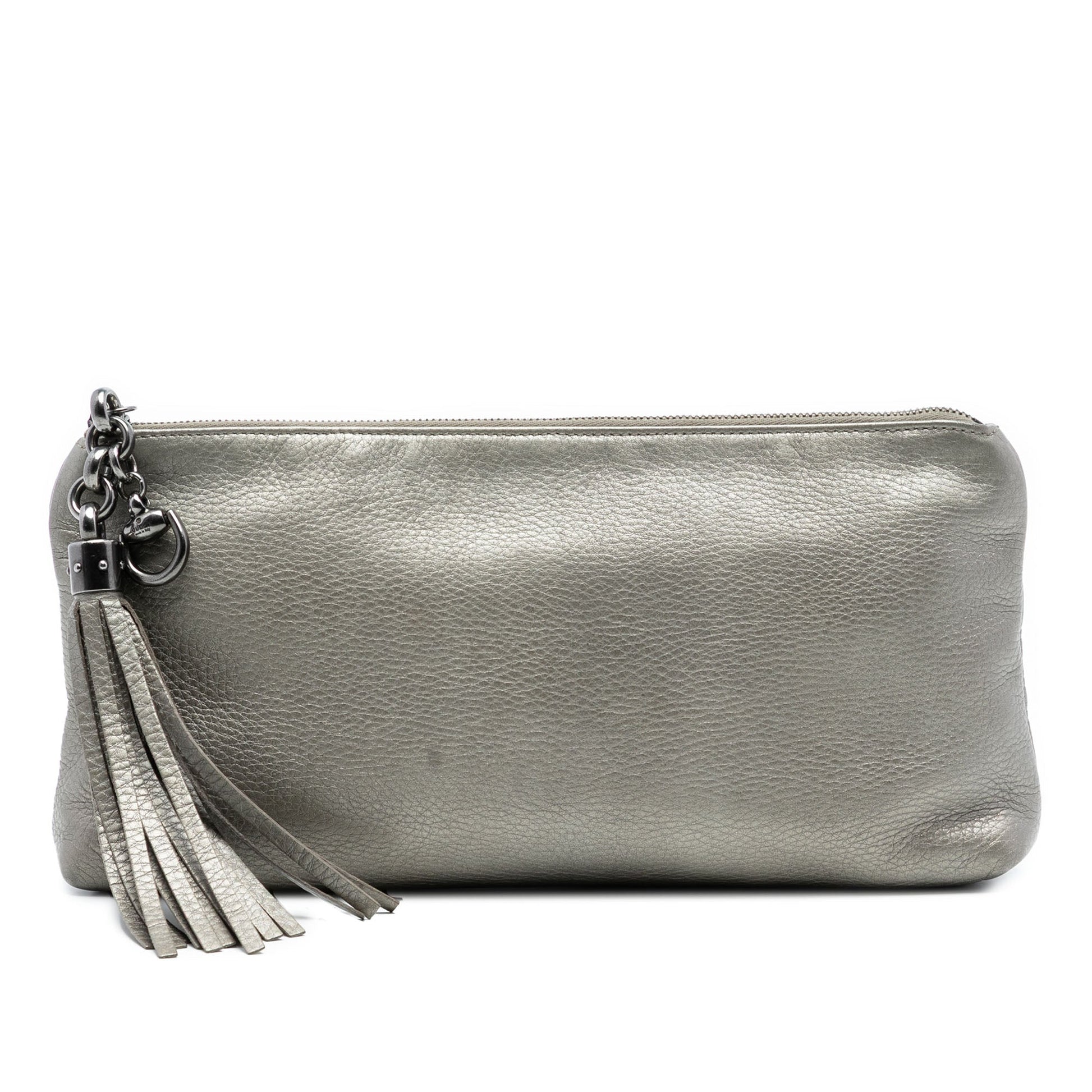 Gucci Metallic Leather Sienna Tassel Clutch