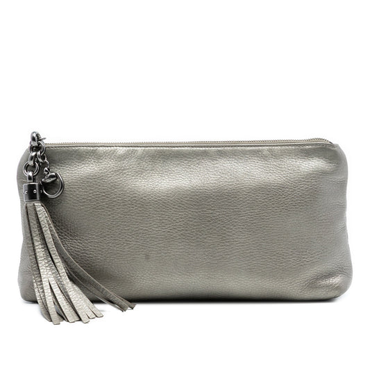 Gucci Metallic Leather Sienna Tassel Clutch