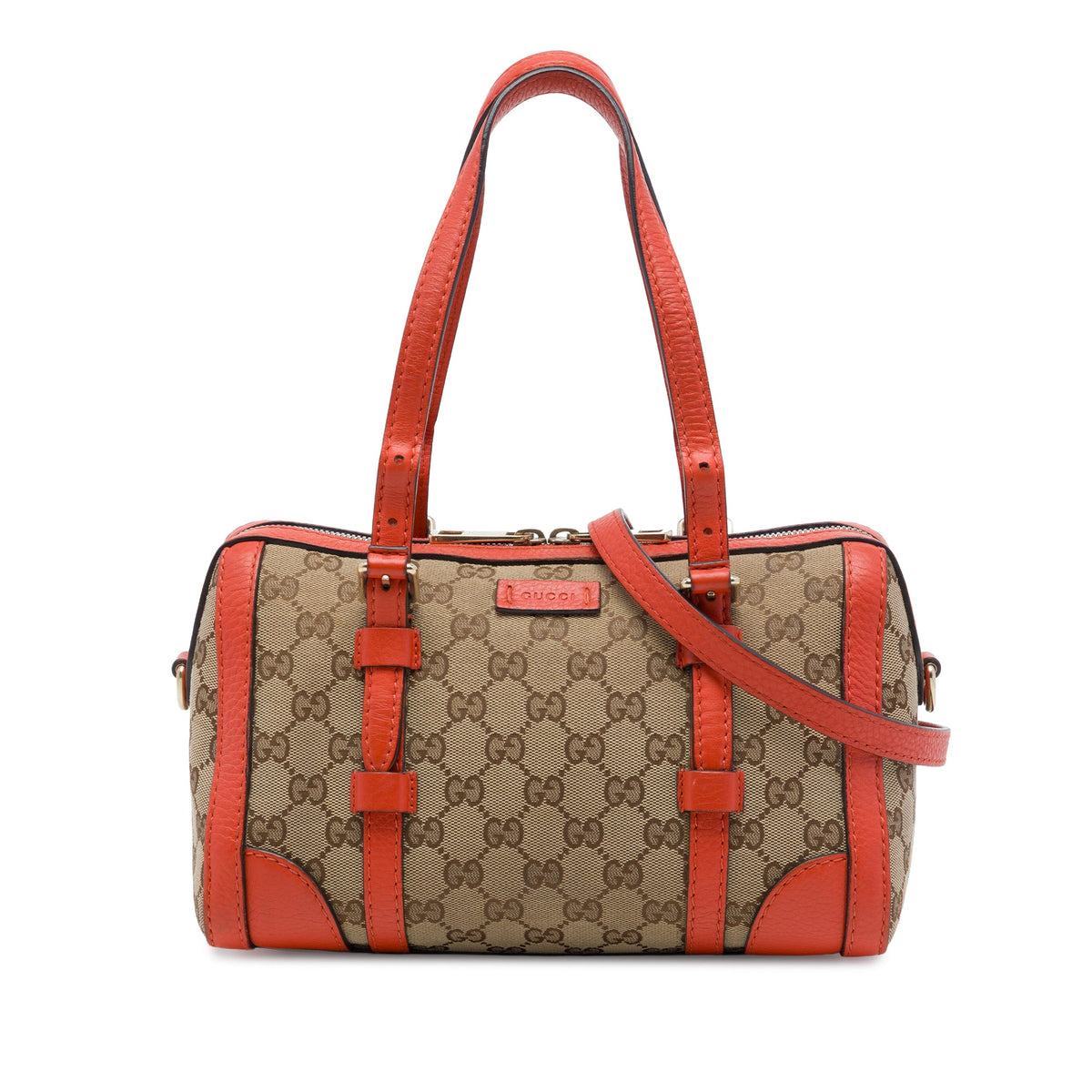Gucci Small GG Canvas Belted Boston Bag