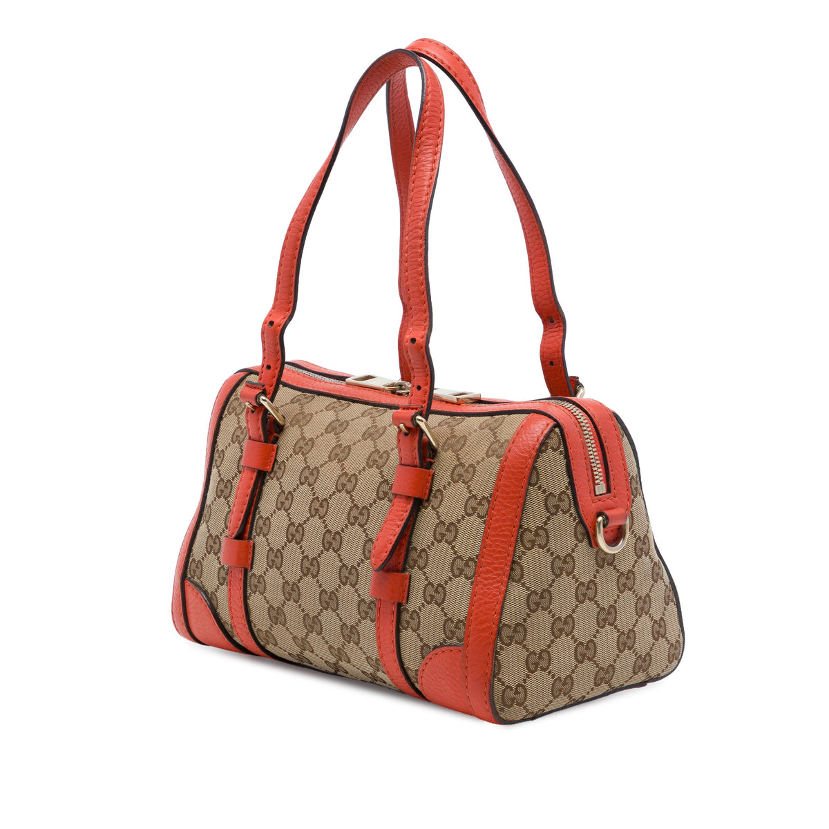 Gucci Small GG Canvas Belted Boston Bag