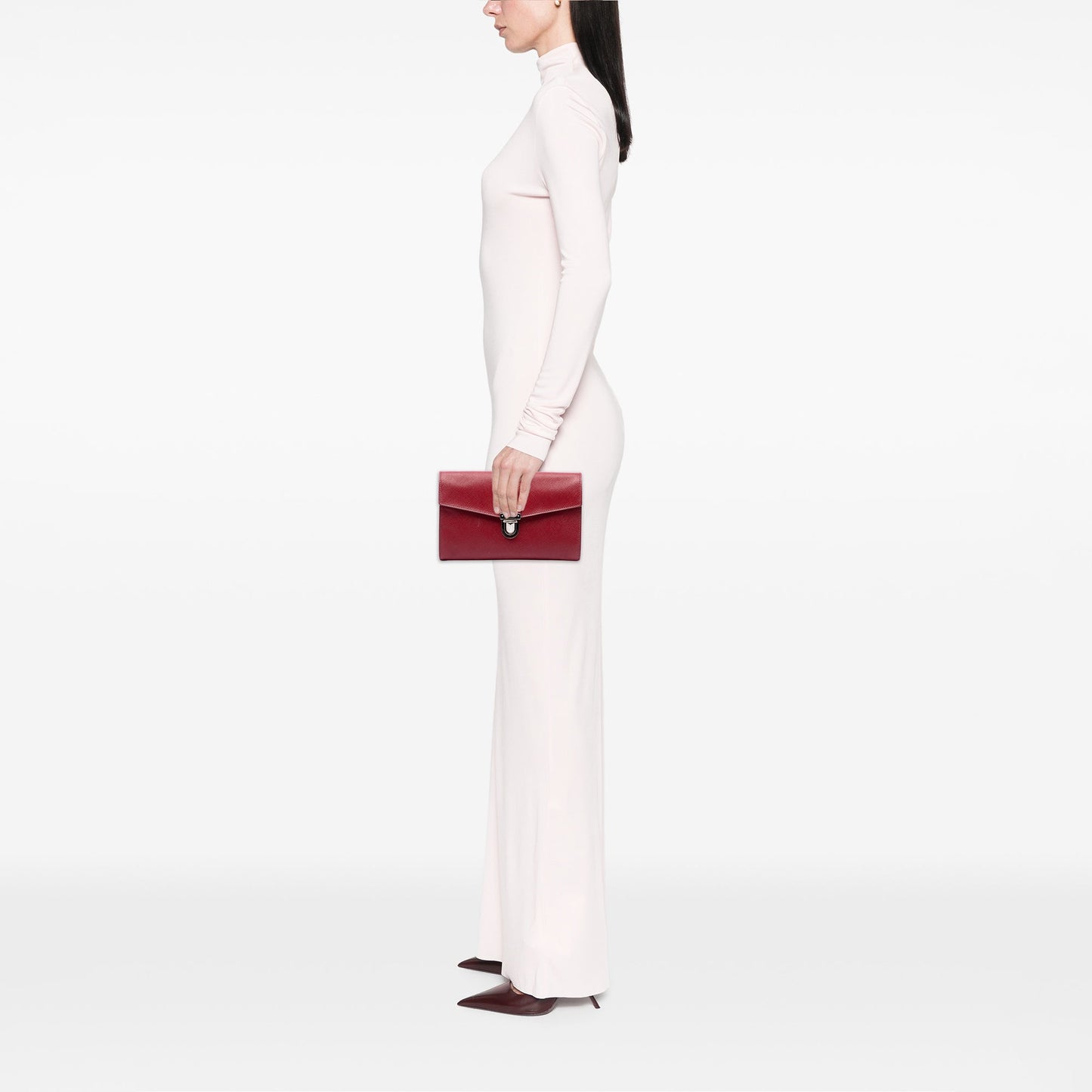 Prada Saffiano Envelope Pushlock Clutch