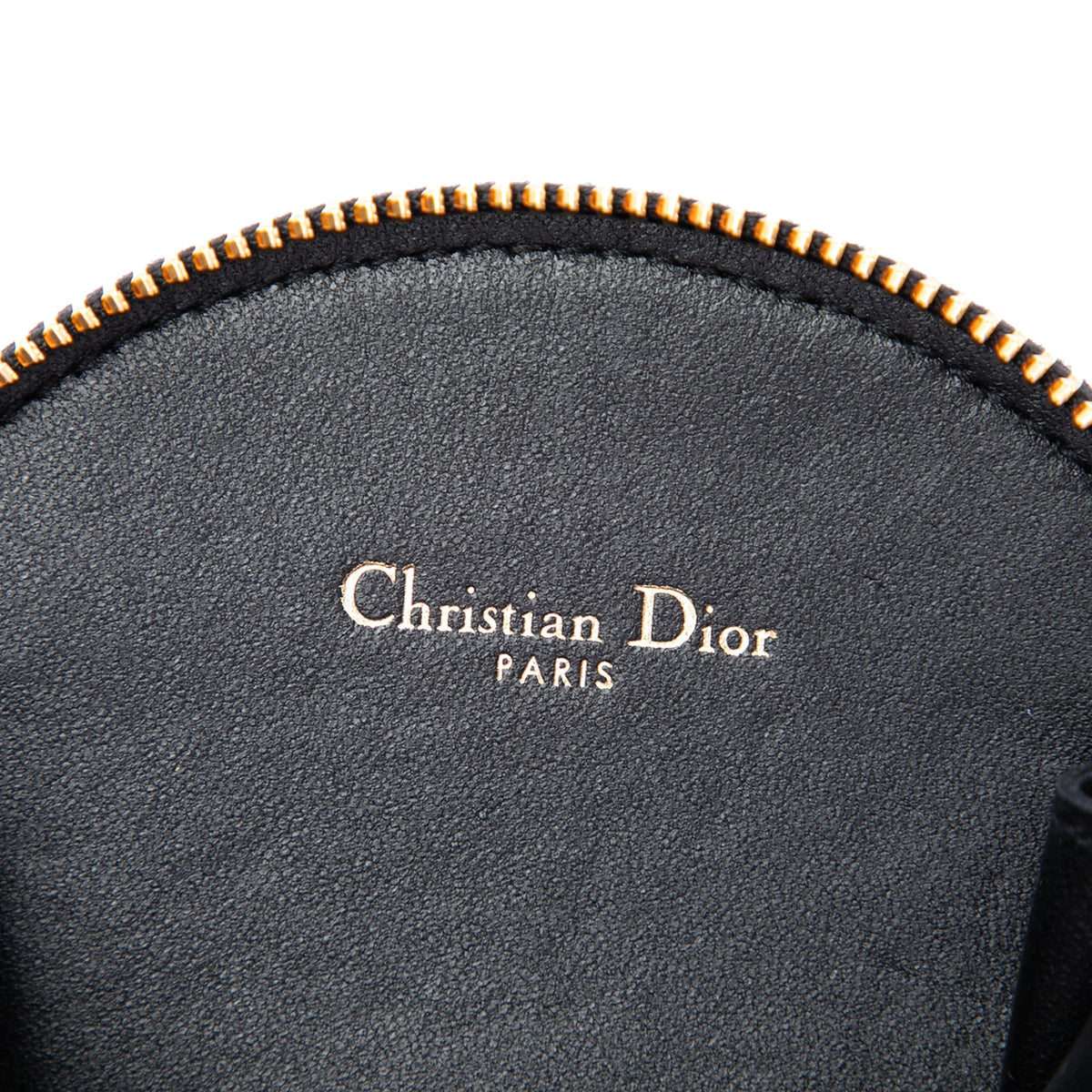 Dior Calfskin Cannage Round Caro Pouch with Chain