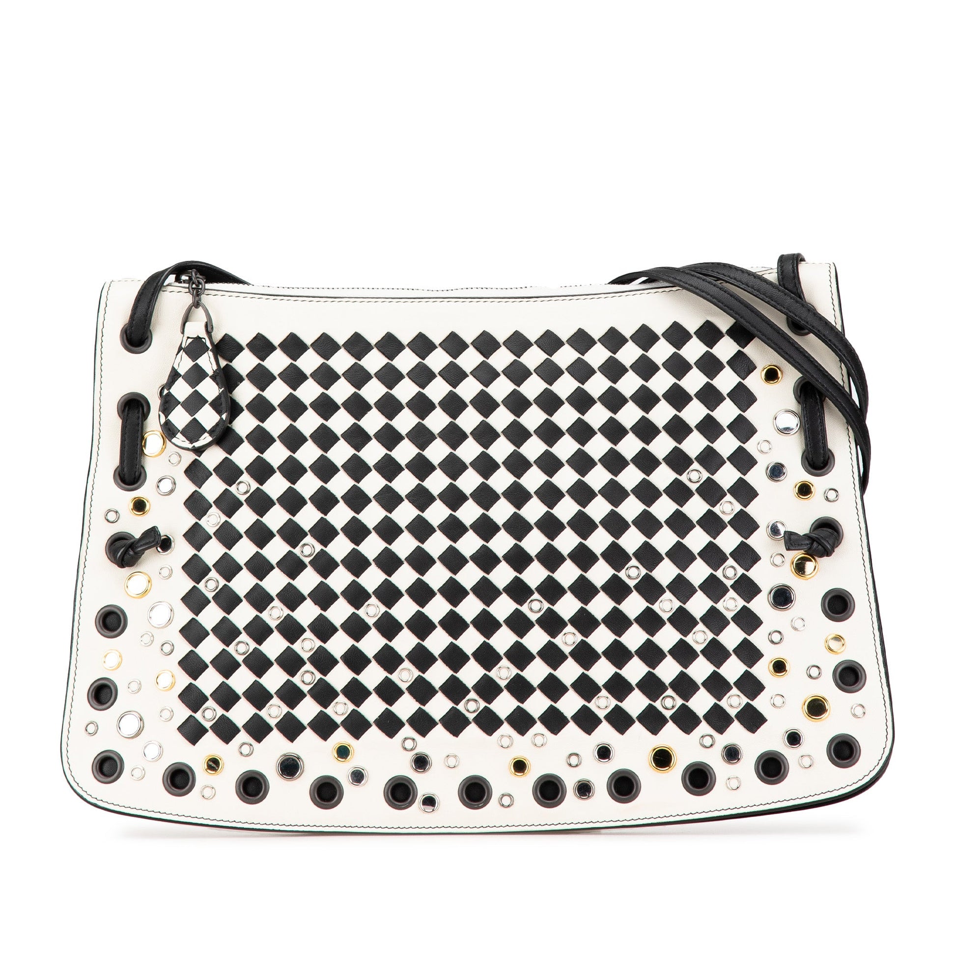 Bottega Veneta Nappa Intrecciato Check Grommet Palio Crossbody