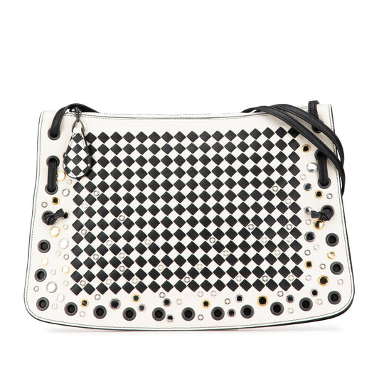 Bottega Veneta Nappa Intrecciato Check Grommet Palio Crossbody