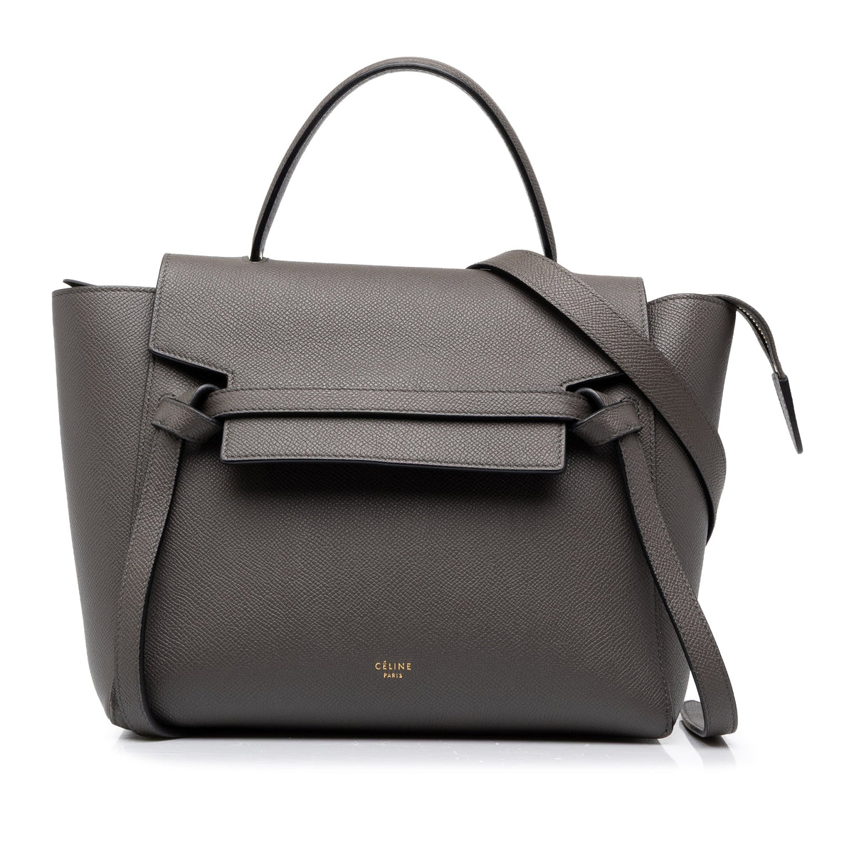 Celine Micro Grained Calfskin Belt Bag — Gray