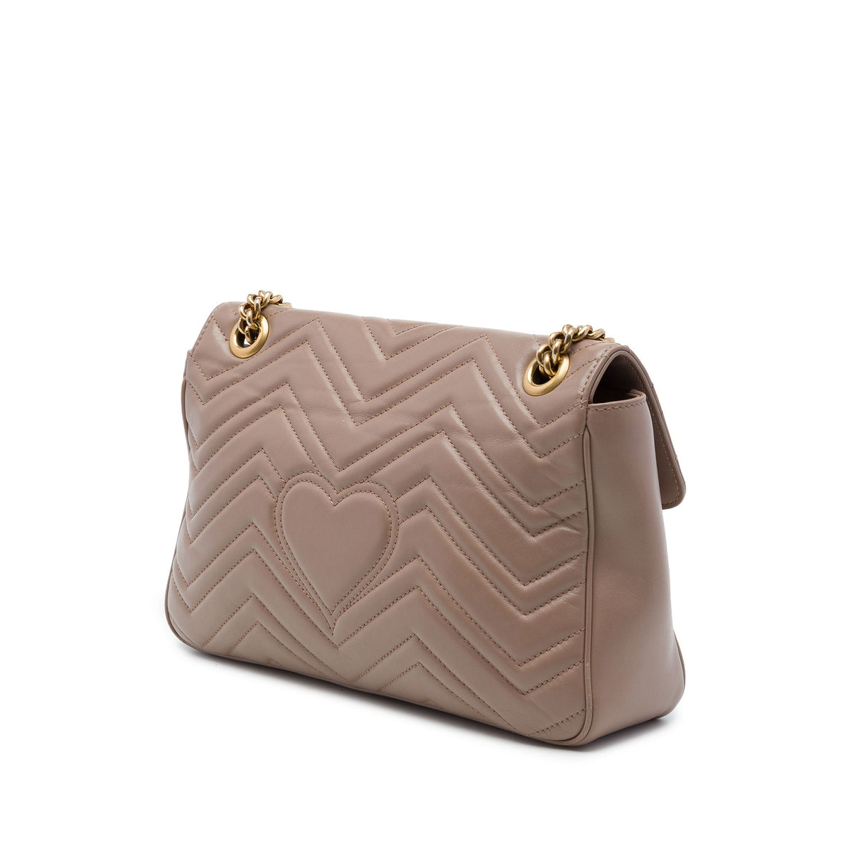 Gucci Large GG Marmont Matelasse Calfskin Shoulder Bag — Brown