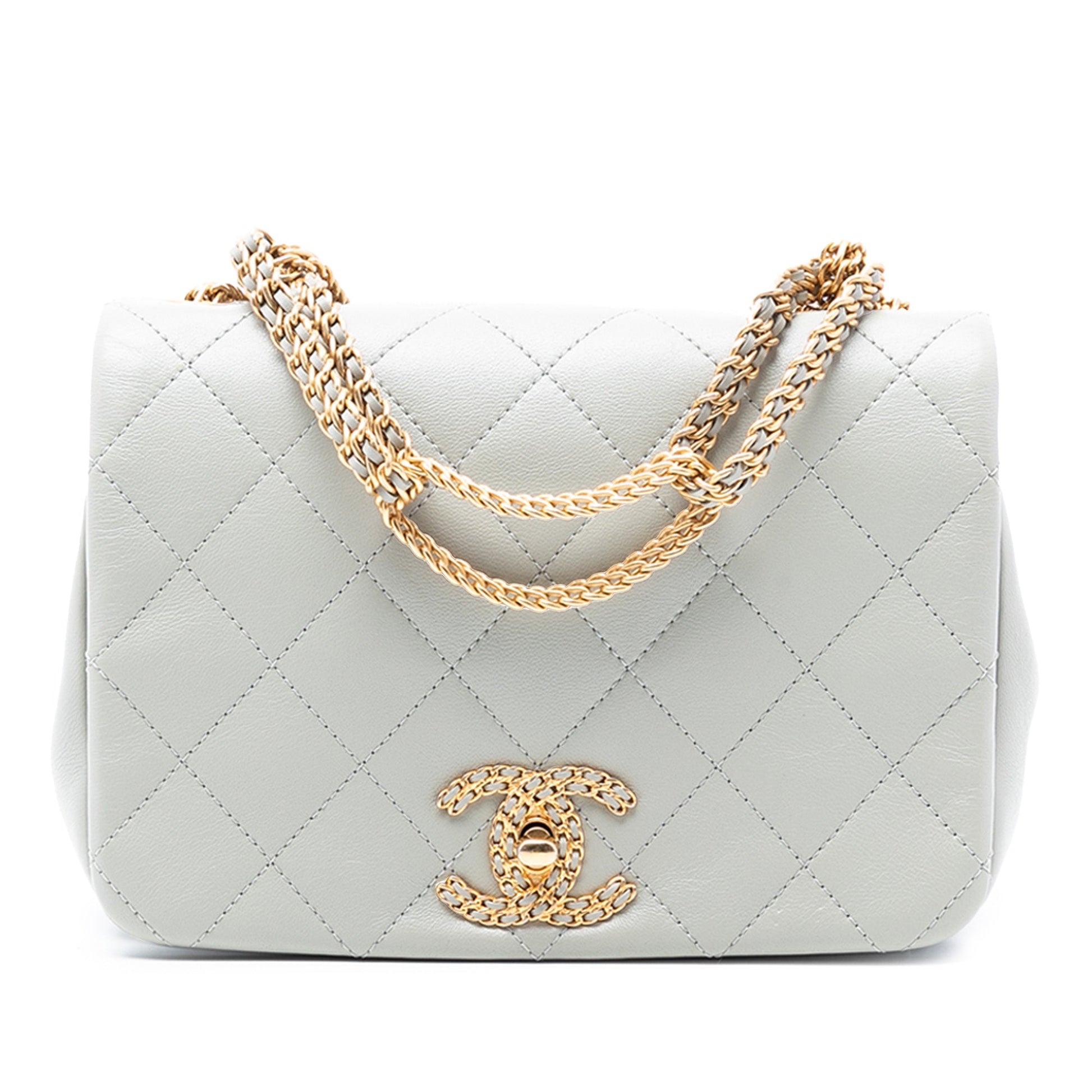 Chanel Small Quilted Lambskin On And On Chain Flap