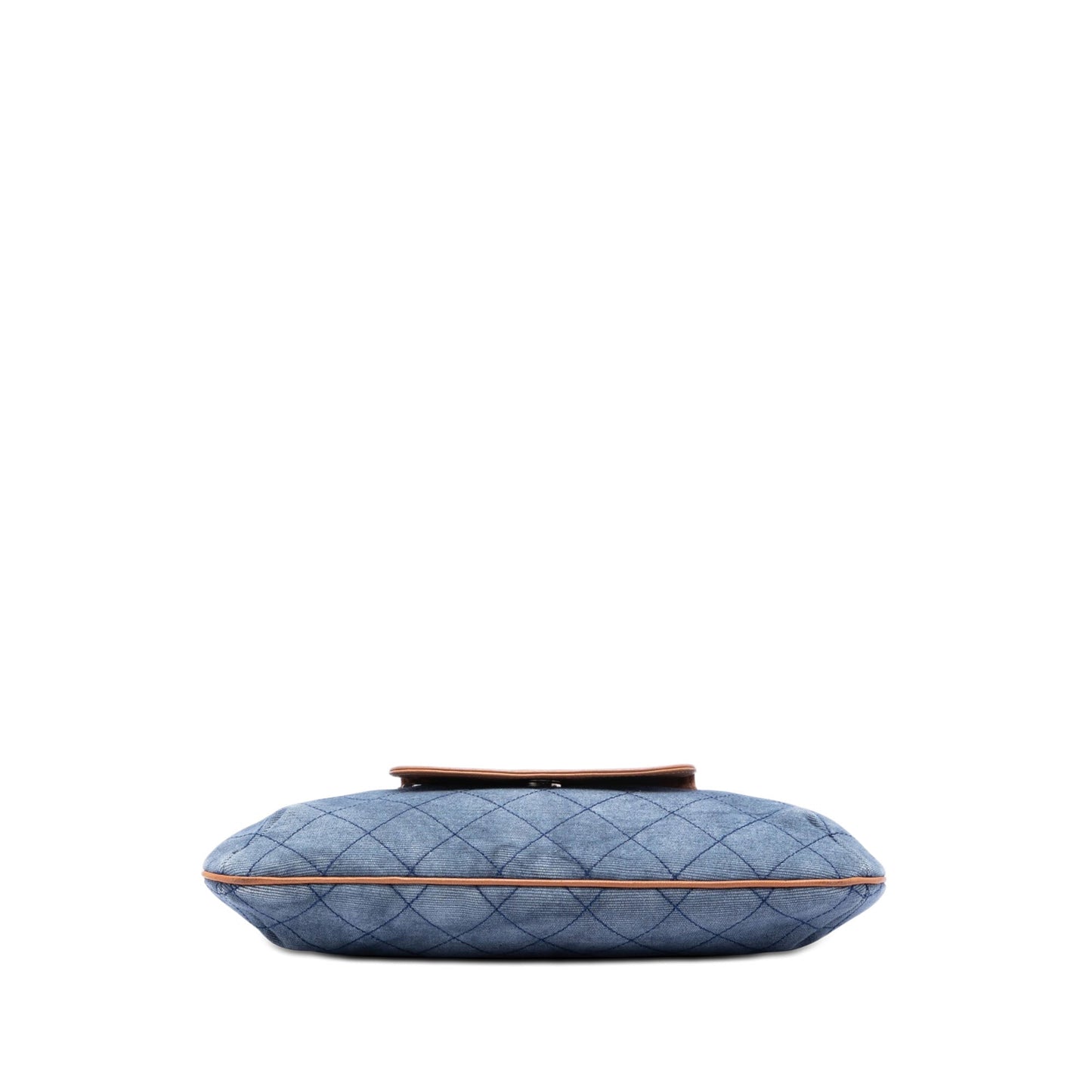 Chanel CC Quilted Denim Foldover Clutch