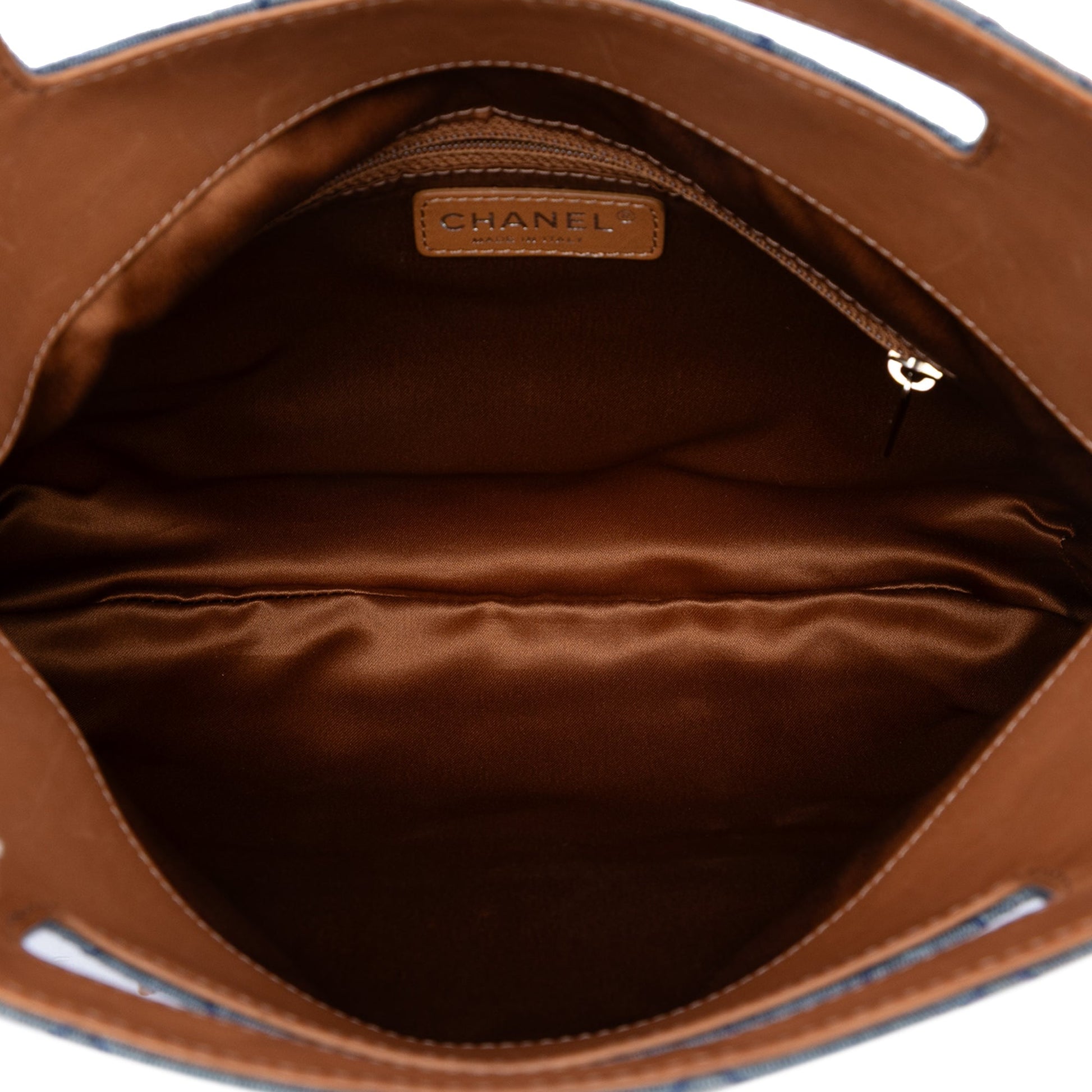 Chanel CC Quilted Denim Foldover Clutch