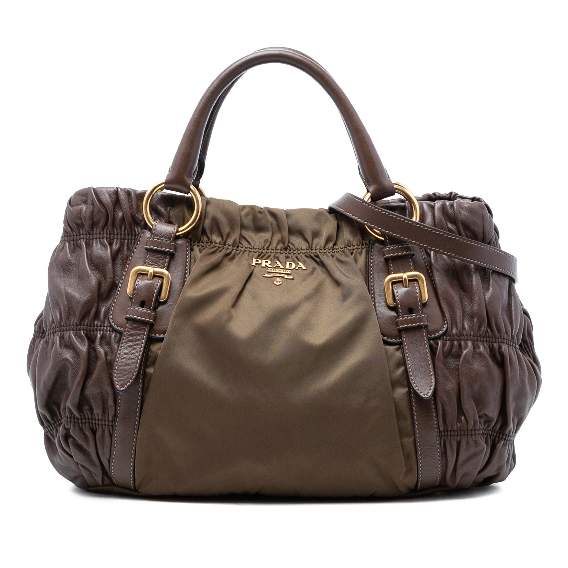 Tessuto and Nappa Gaufre Satchel
