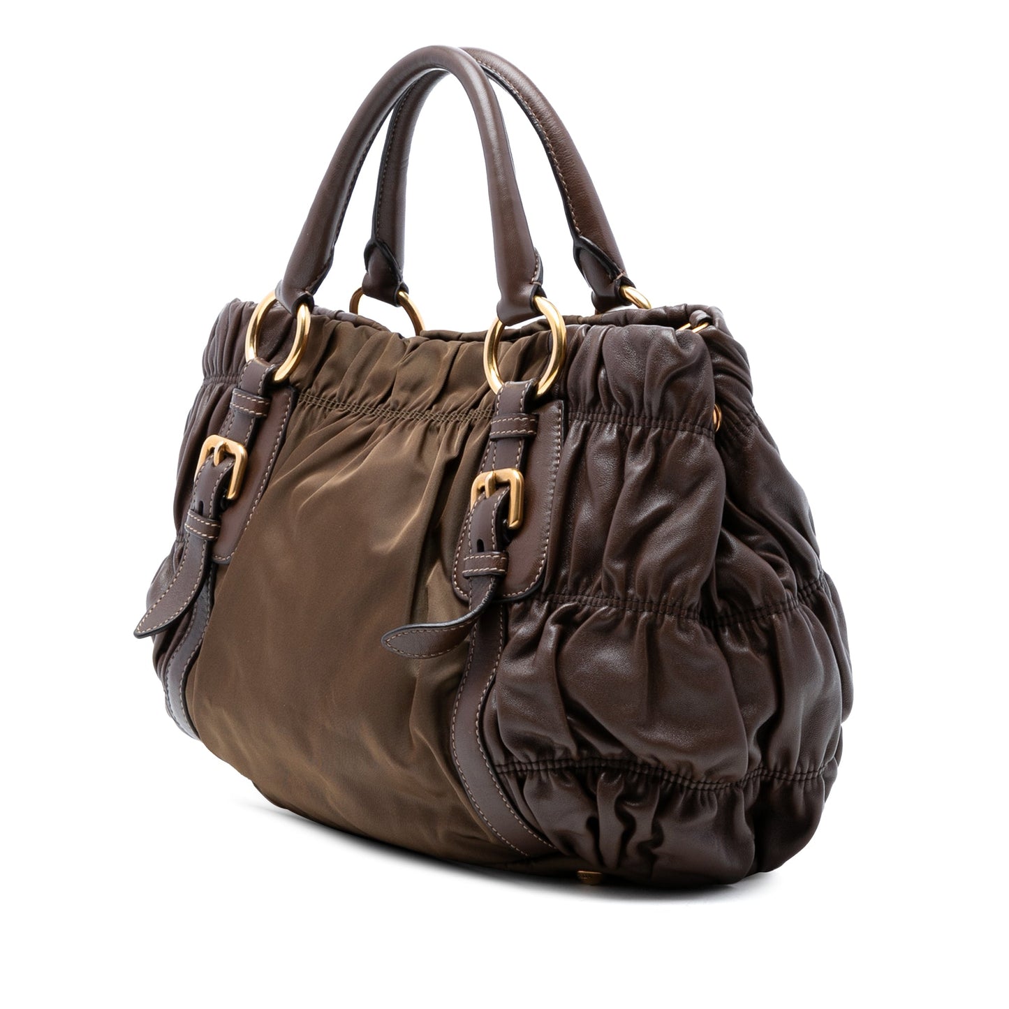 Tessuto and Nappa Gaufre Satchel