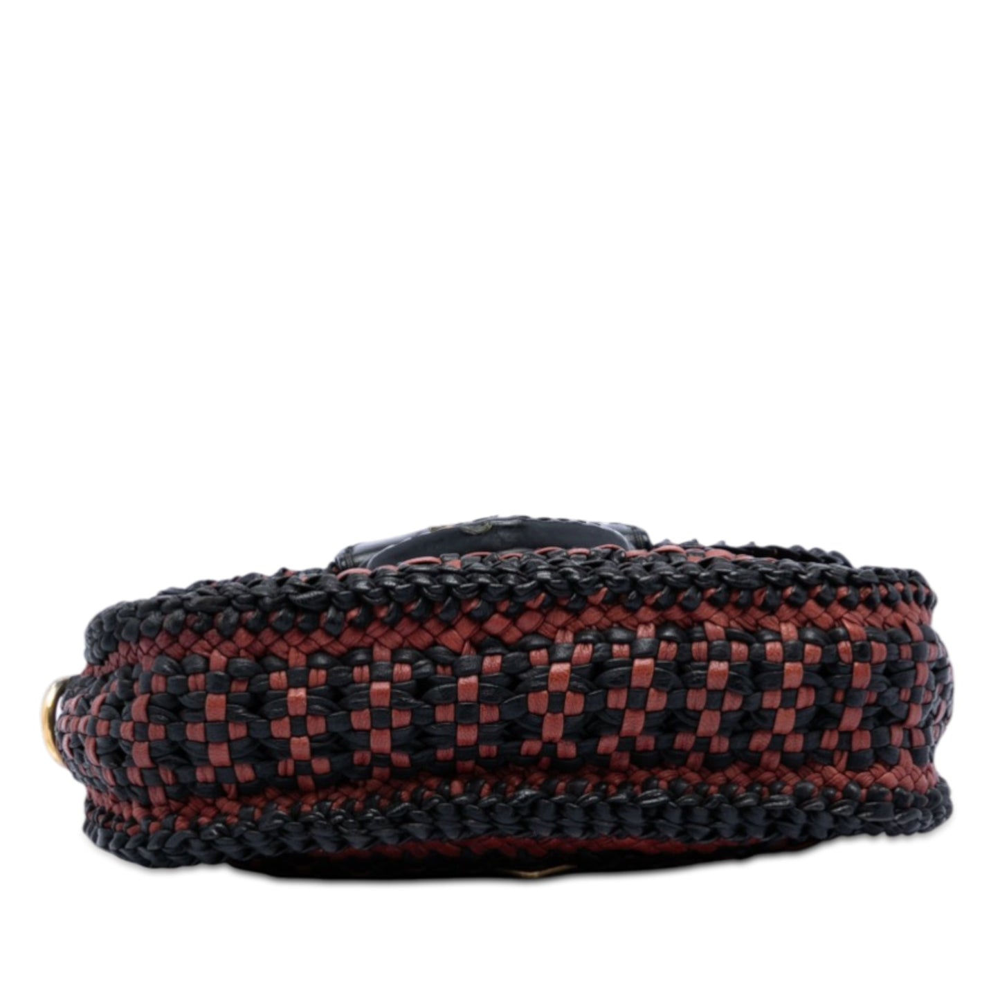 Bicolor Woven Goatskin Madras Crossbody