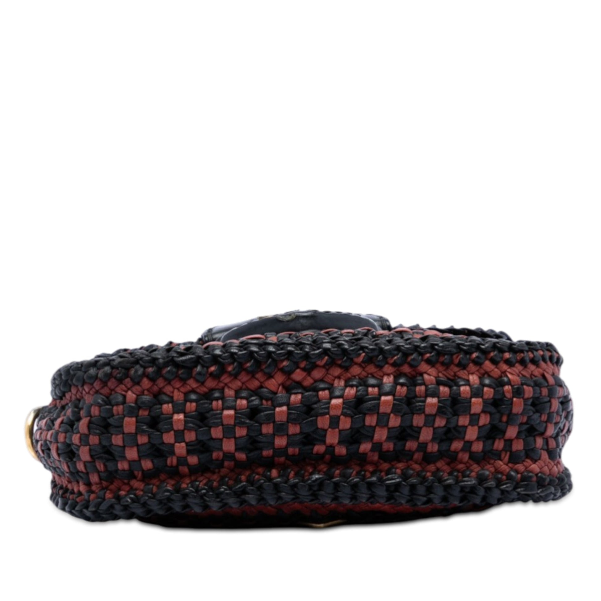 Bicolor Woven Goatskin Madras Crossbody