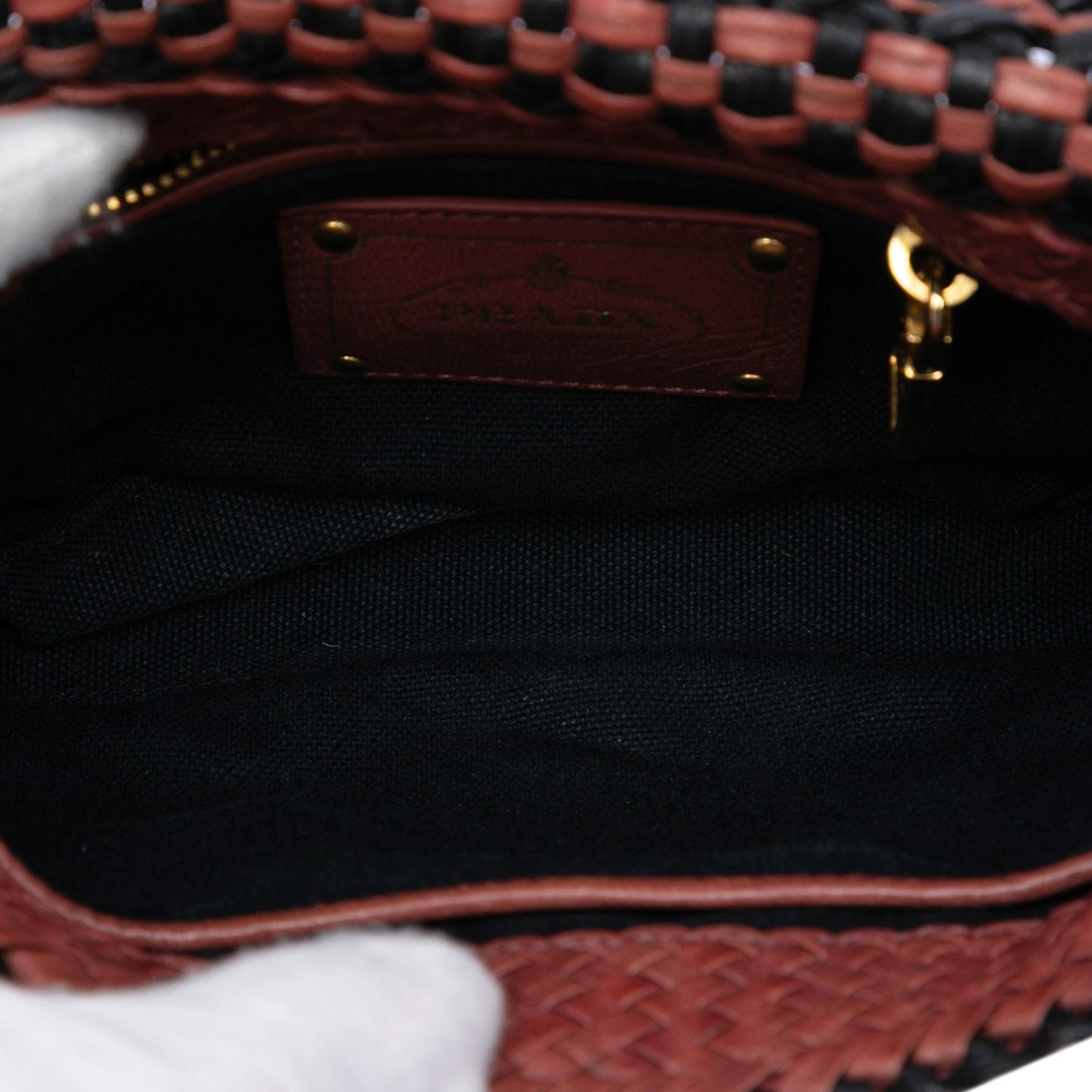 Bicolor Woven Goatskin Madras Crossbody
