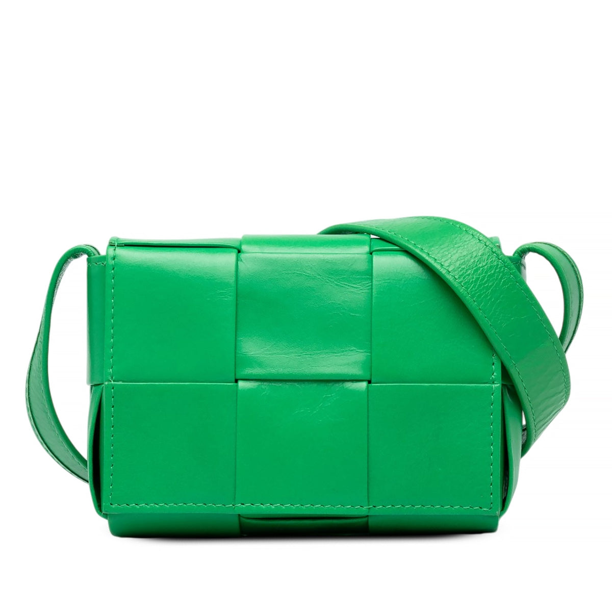 Bottega Veneta Candy Nappa Intrecciato Cassette Crossbody — Green