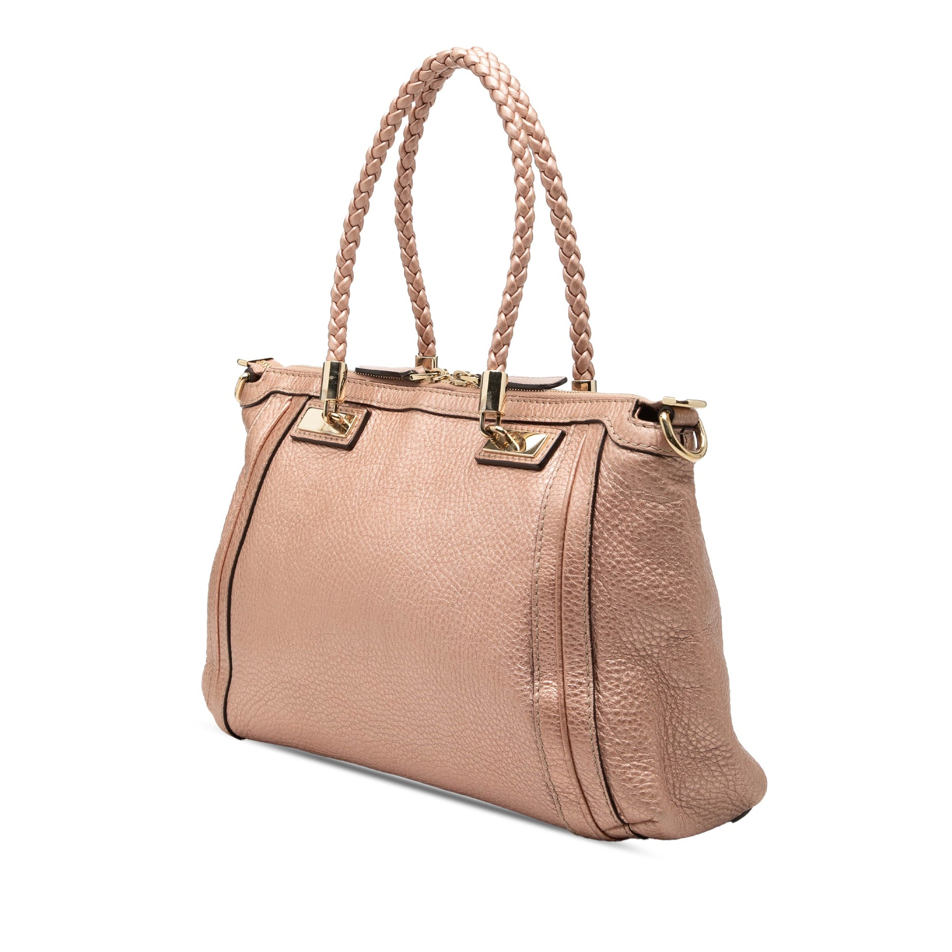Gucci Metallic Pebbled Calfskin Bella Satchel