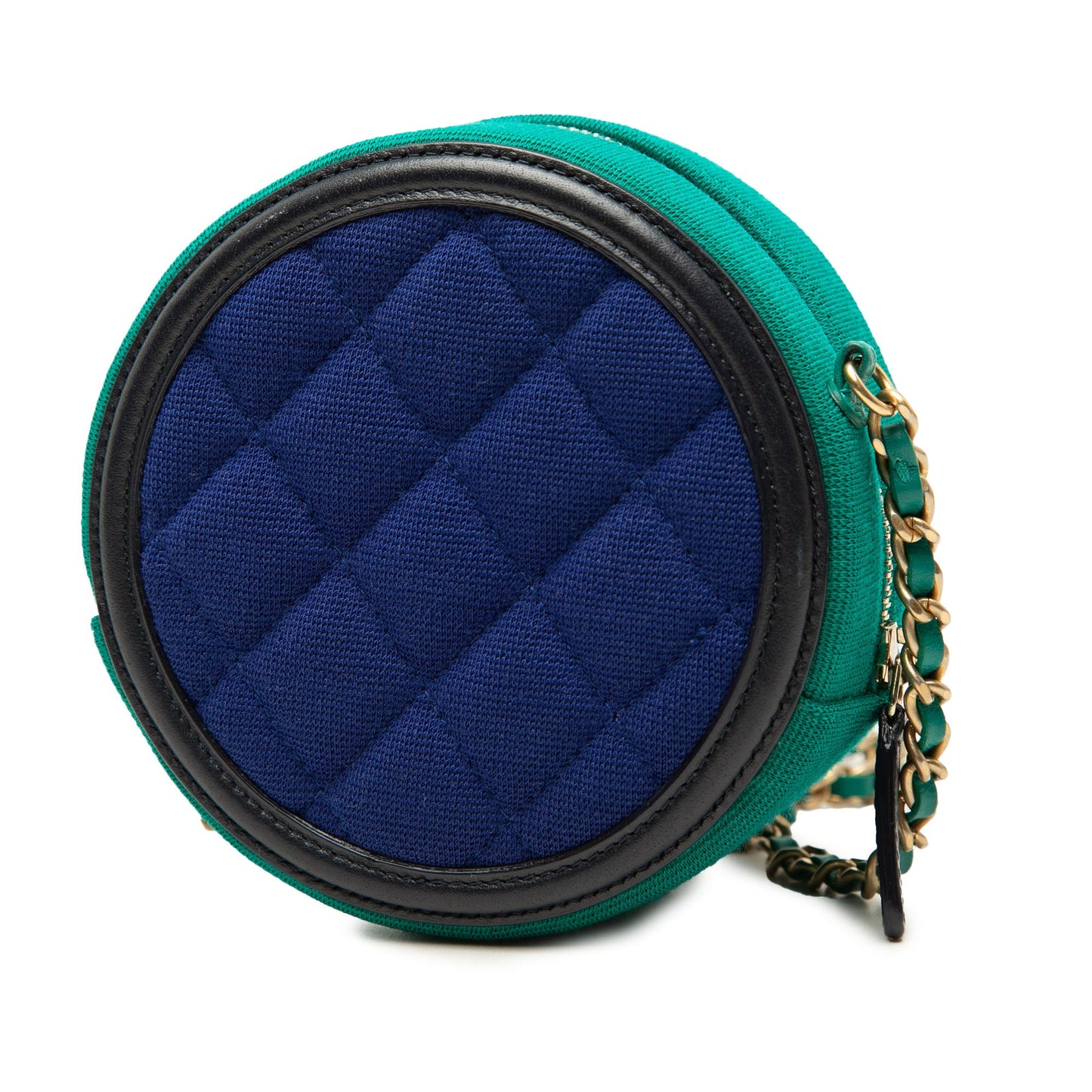 Chanel Tricolor Jersey CC Filigree Round Crossbody
