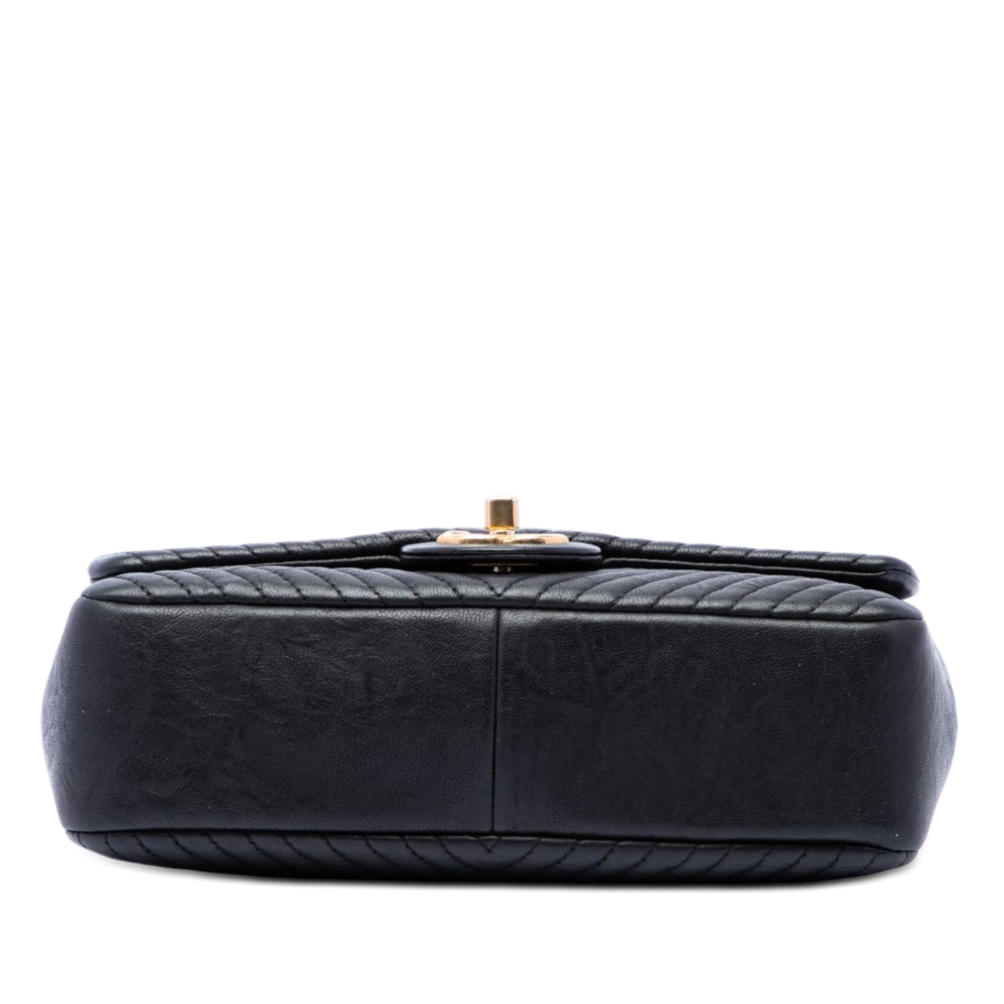 Chanel Small Chevron Wrinkled Calfskin Medallion Charm Surpique Flap