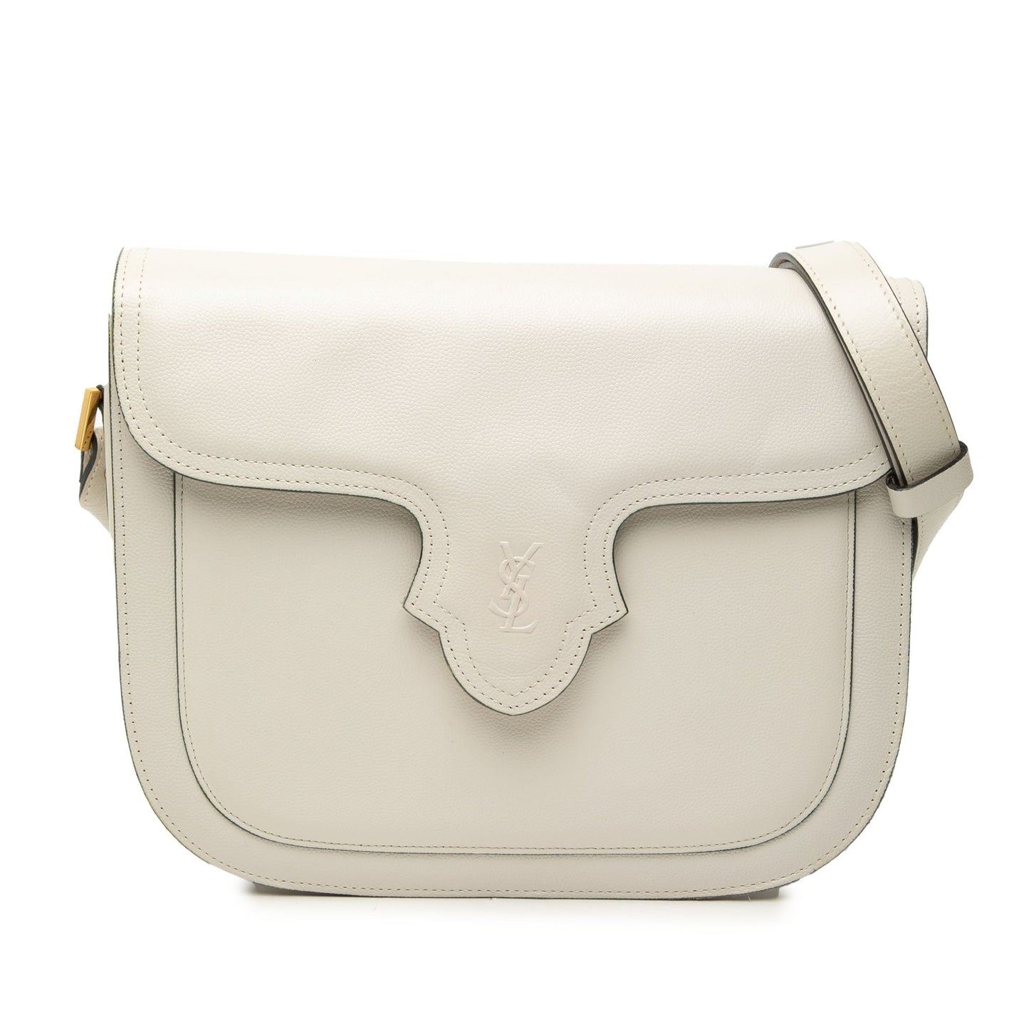 Saint Laurent Embossed Logo Leather Flap Shoulder Bag