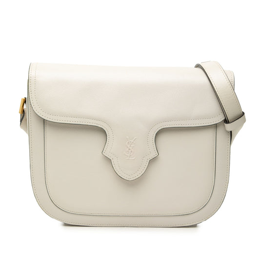 Saint Laurent Embossed Logo Leather Flap Shoulder Bag