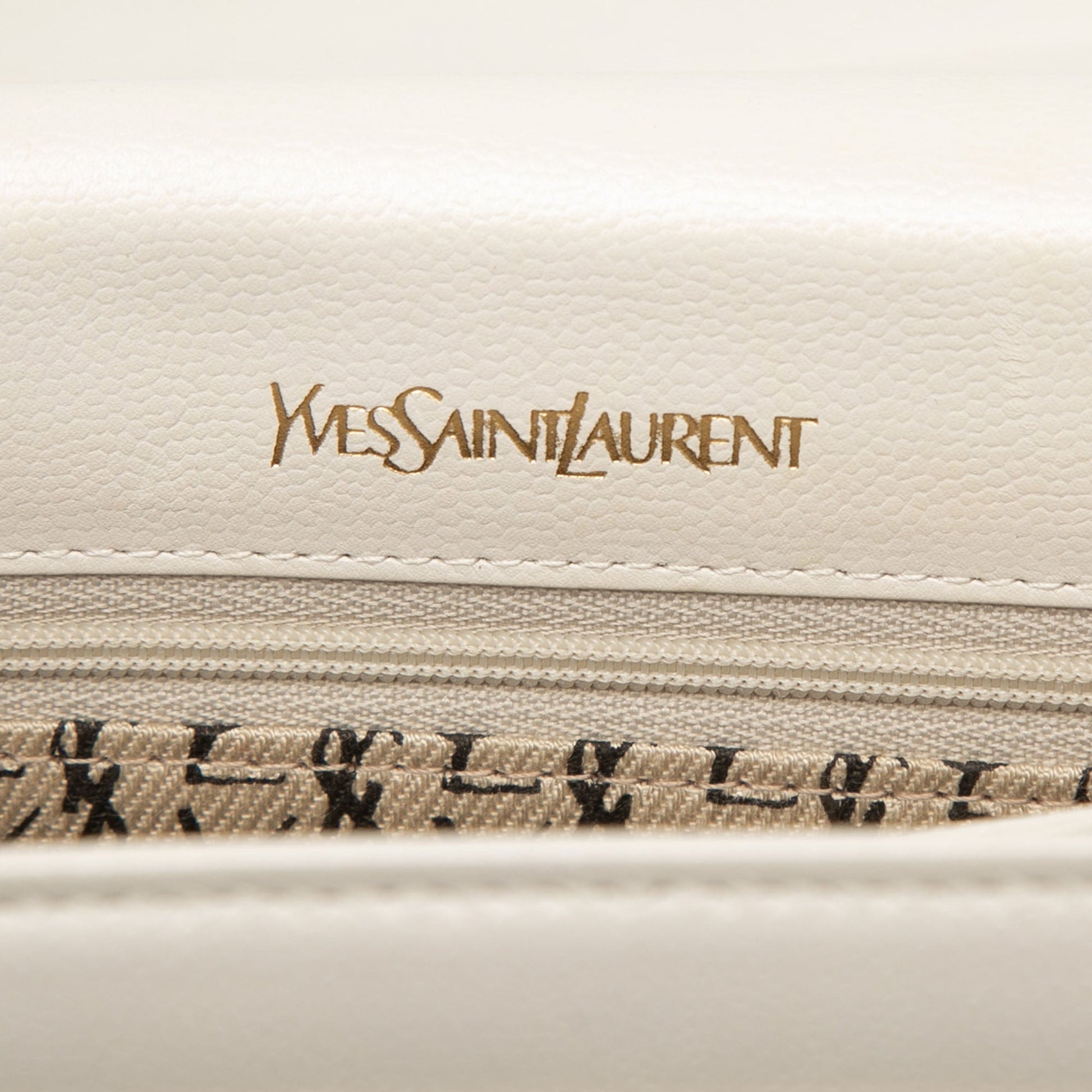 Saint Laurent Embossed Logo Leather Flap Shoulder Bag