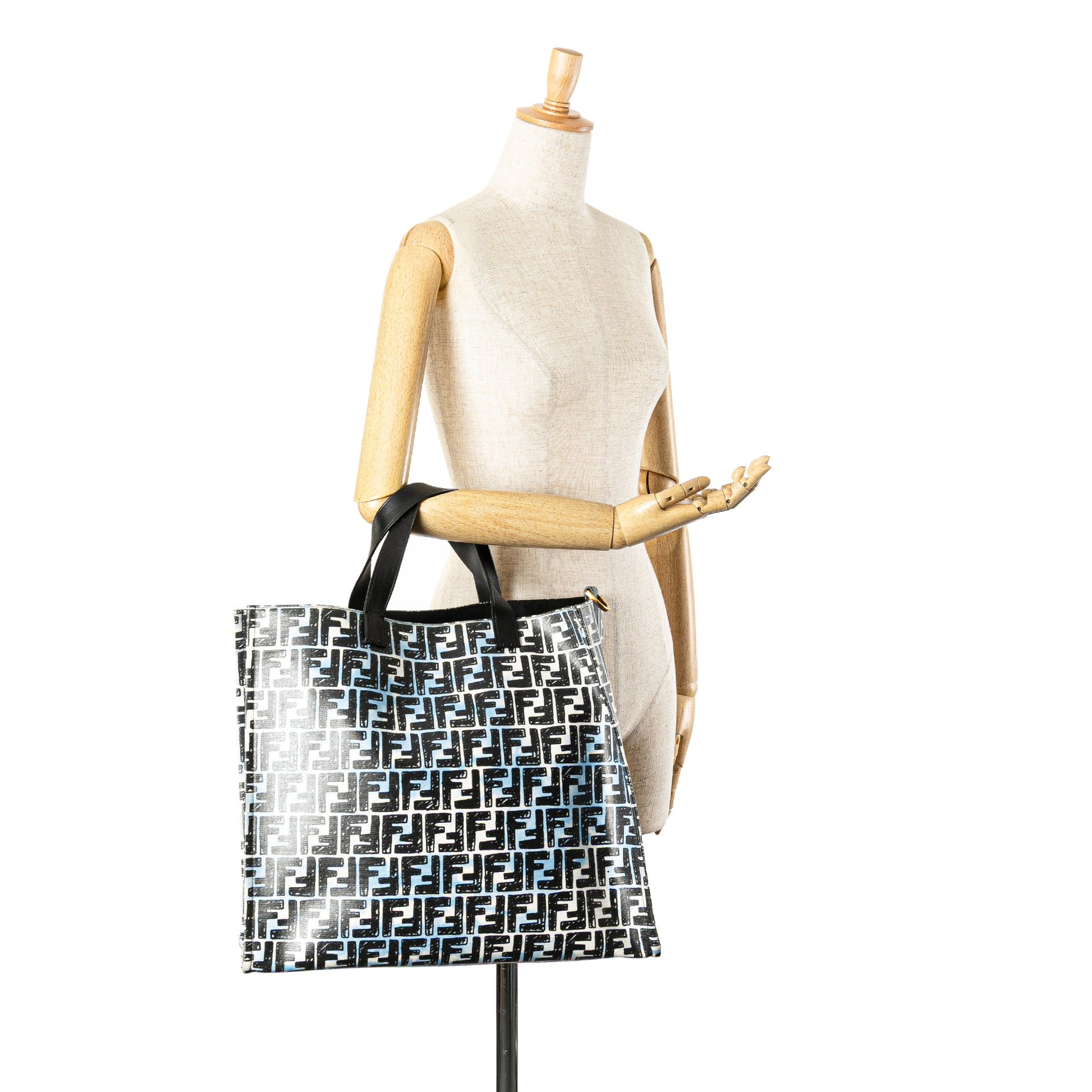 Fendi Joshua Vides Zucca Coated Canvas Cloudy Shopper Satchel