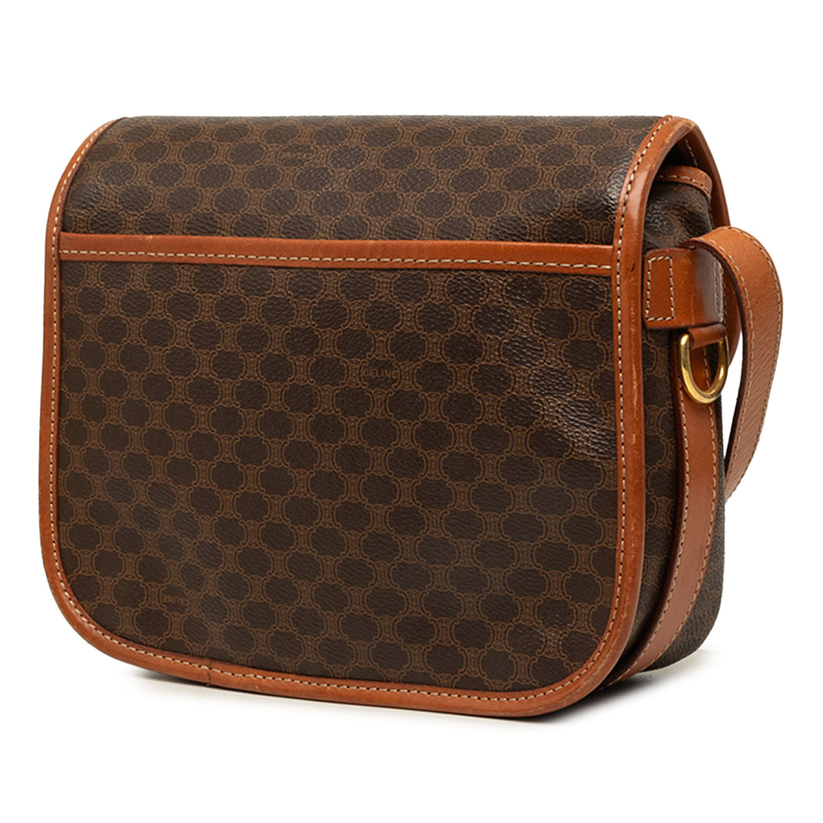 Celine Macadam Coated Canvas Crossbody — Brown