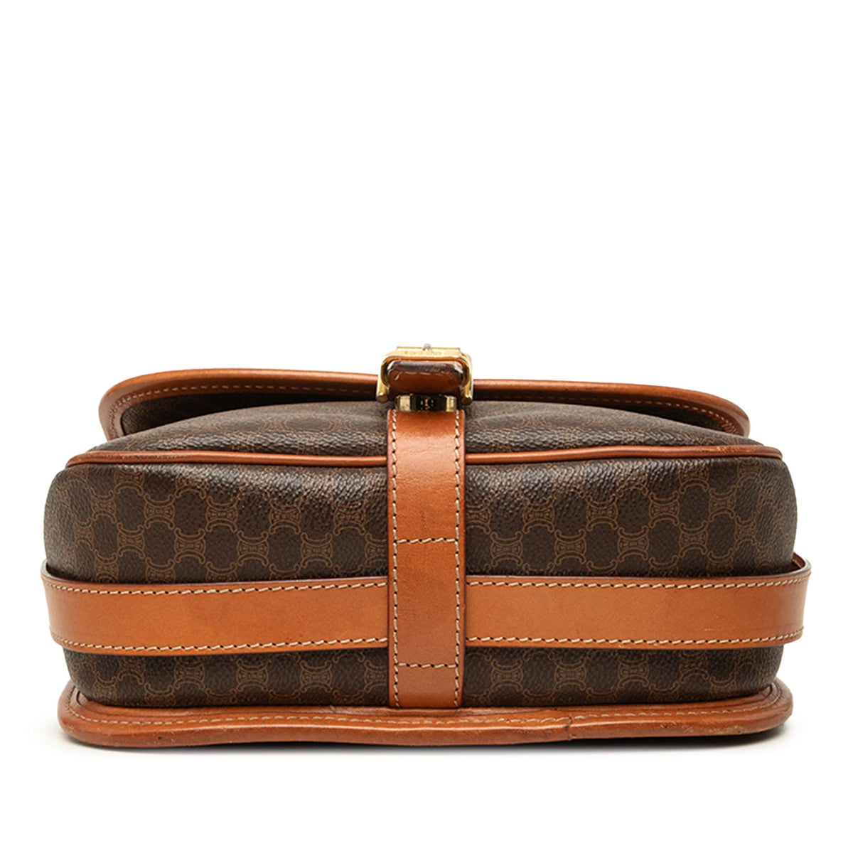 Celine Macadam Coated Canvas Crossbody — Brown