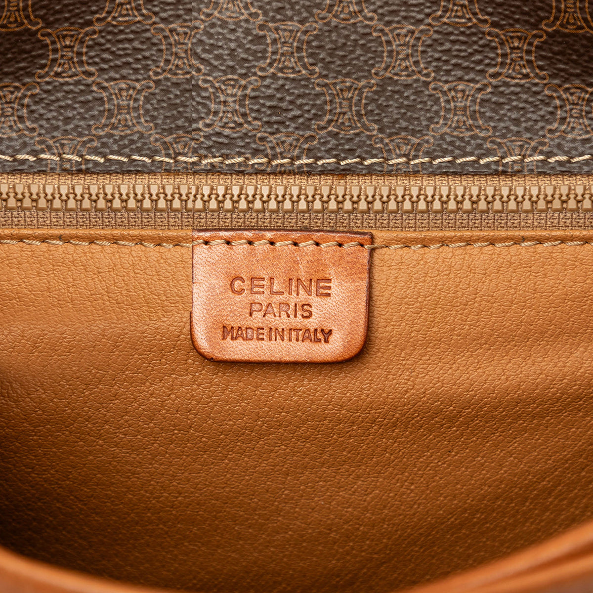Celine Macadam Coated Canvas Crossbody — Brown