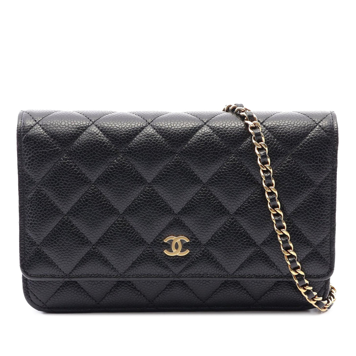 Chanel CC Quilted Caviar Wallet on Chain