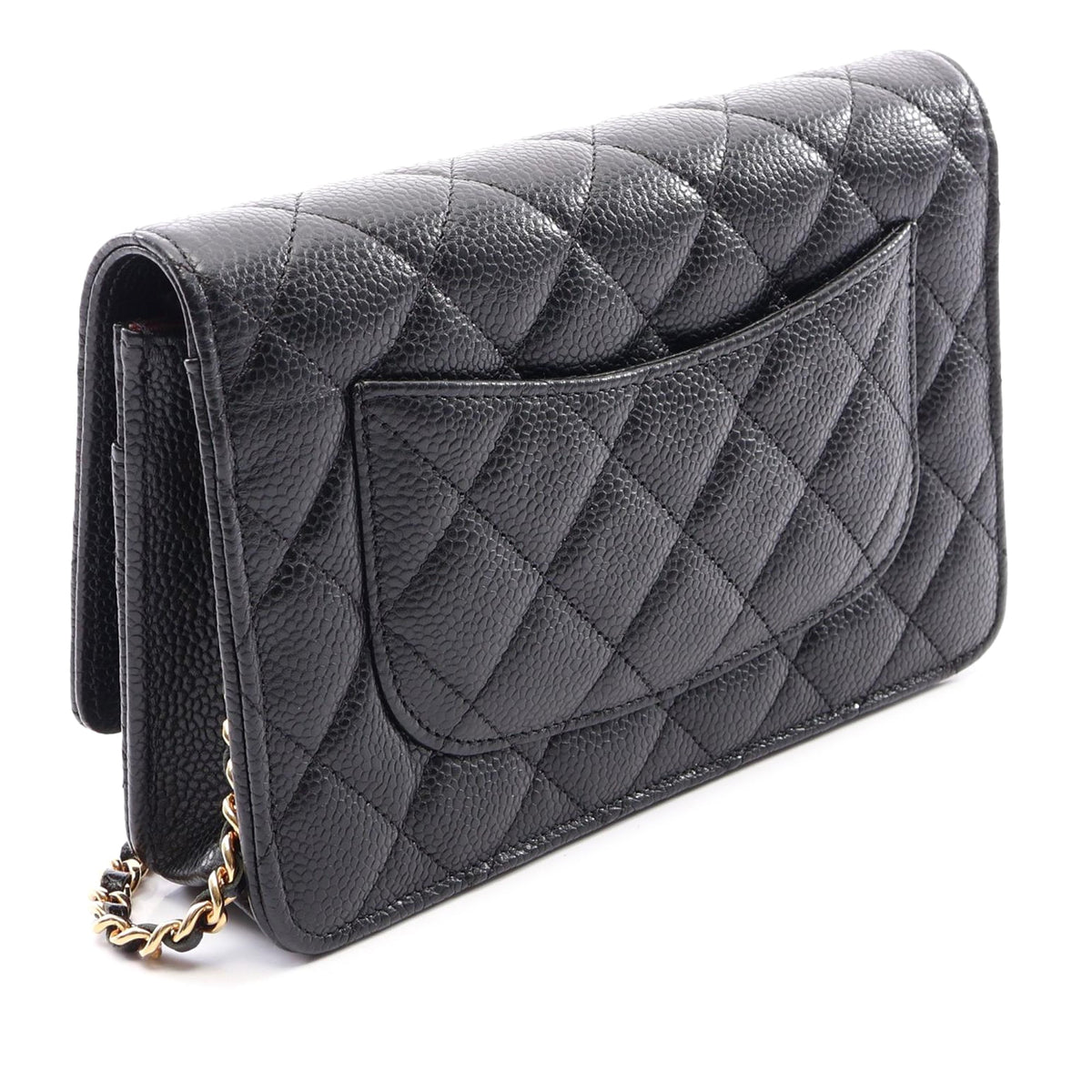 Chanel CC Quilted Caviar Wallet on Chain