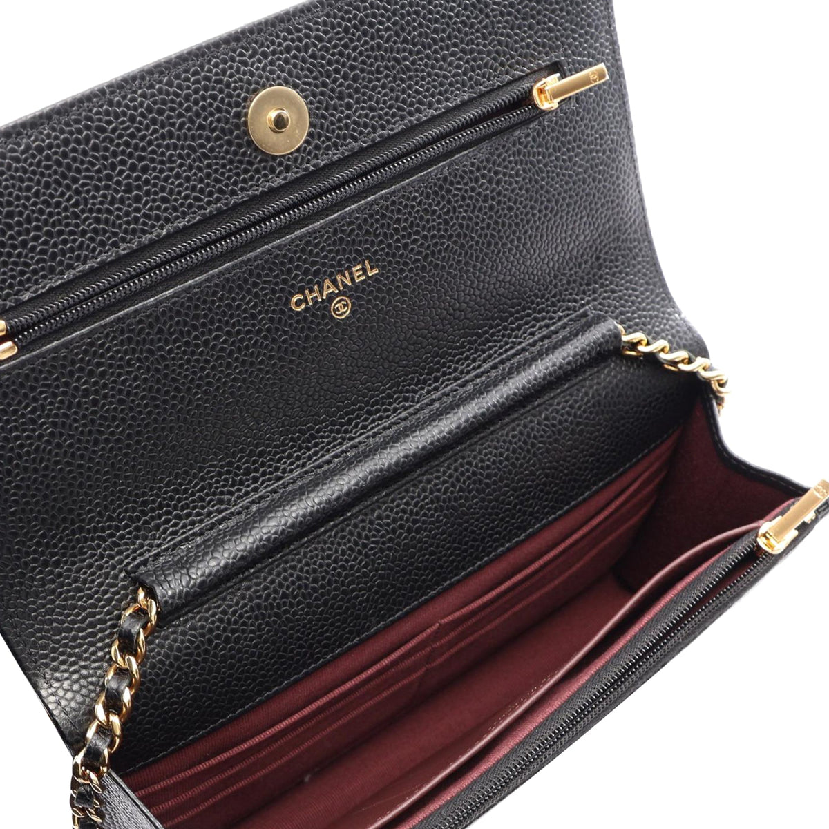 Chanel CC Quilted Caviar Wallet on Chain