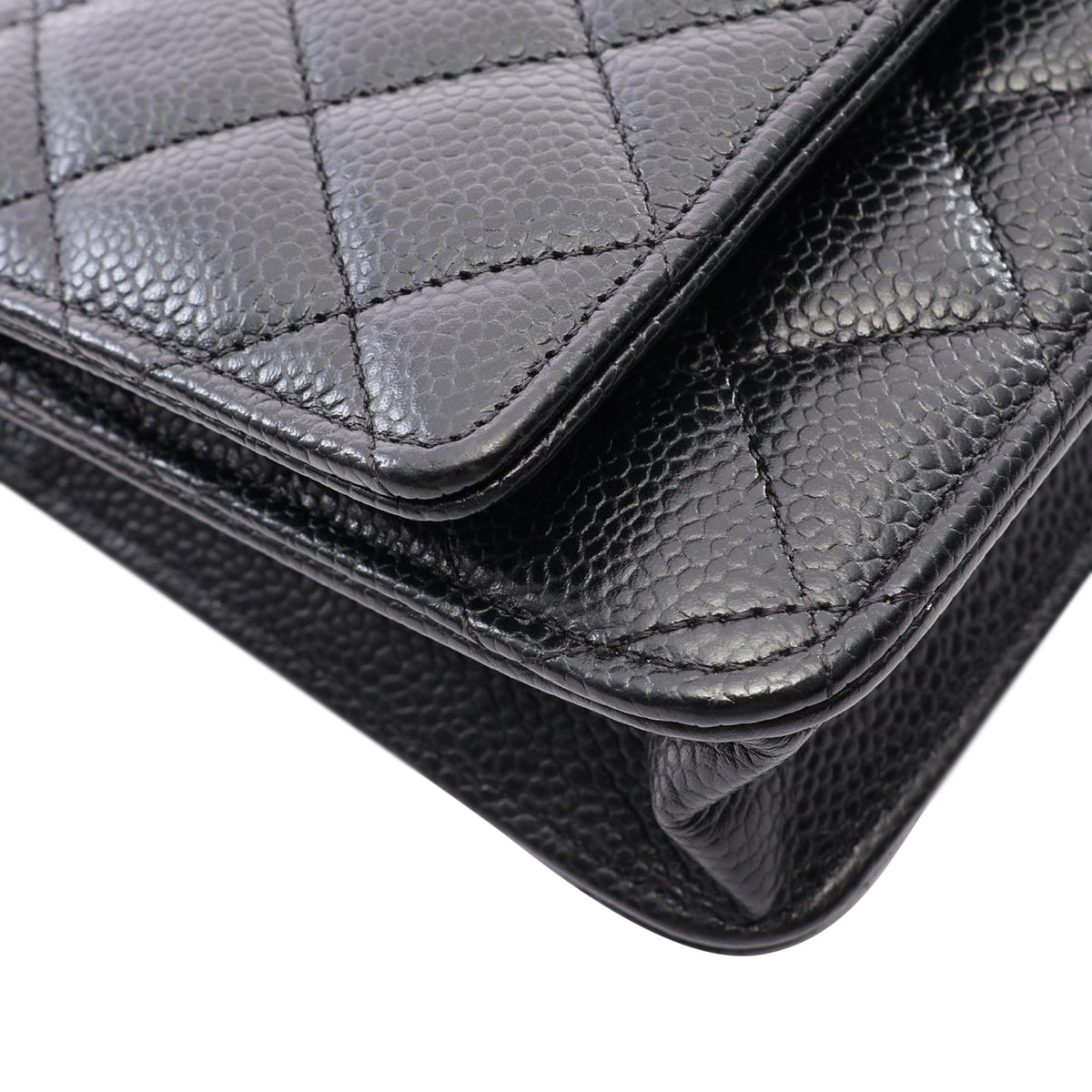 Chanel CC Quilted Caviar Wallet on Chain