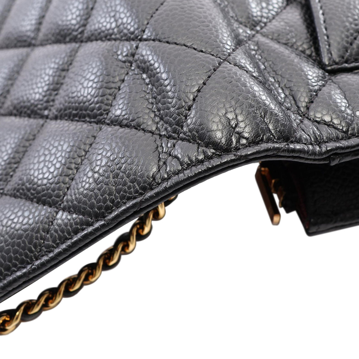 Chanel CC Quilted Caviar Wallet on Chain