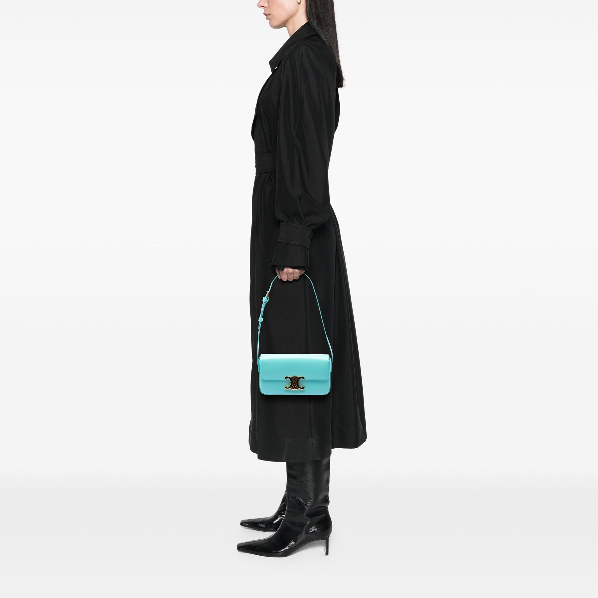 Celine Shiny Calfskin Claude Shoulder Bag