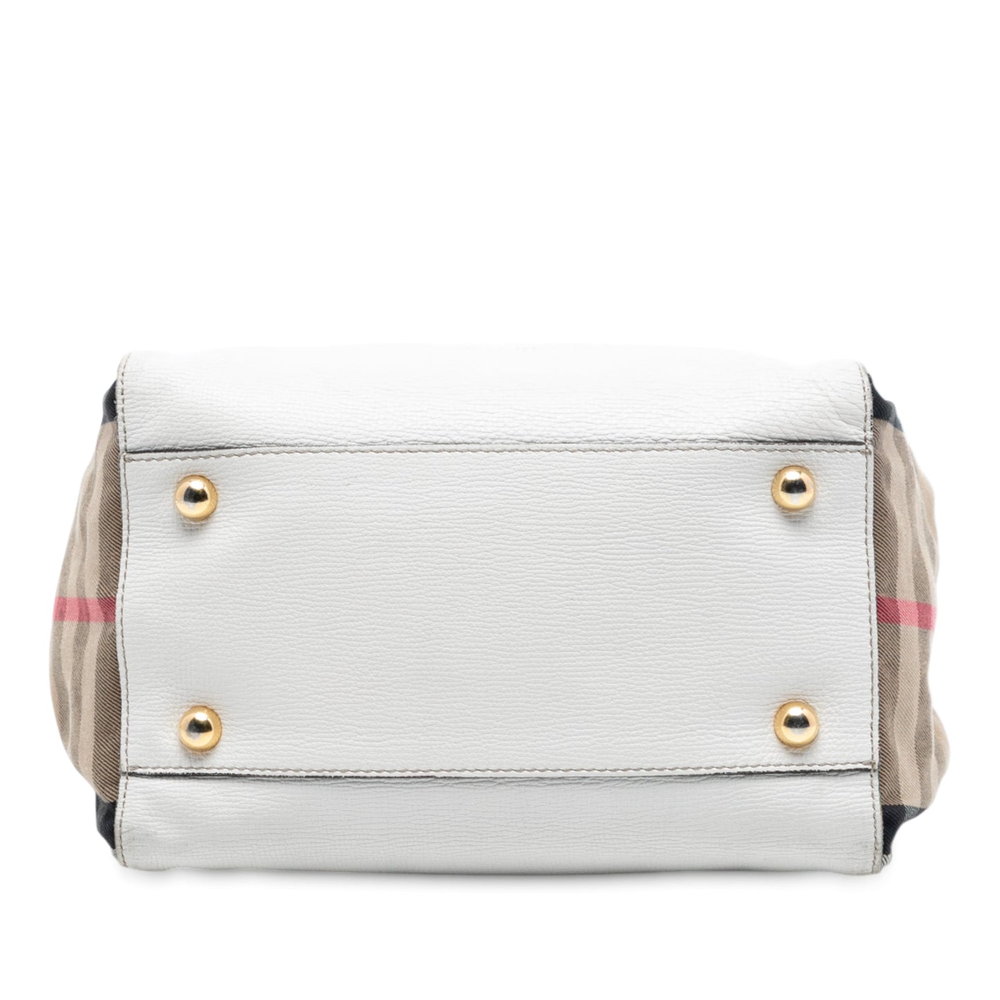 Burberry Small Leather and House Check Canvas Canterbury Tote