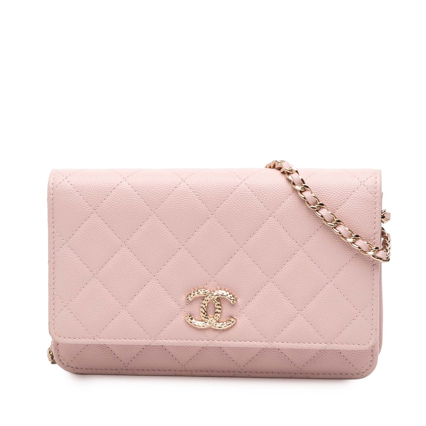 Chanel CC Quilted Caviar Wallet on Chain