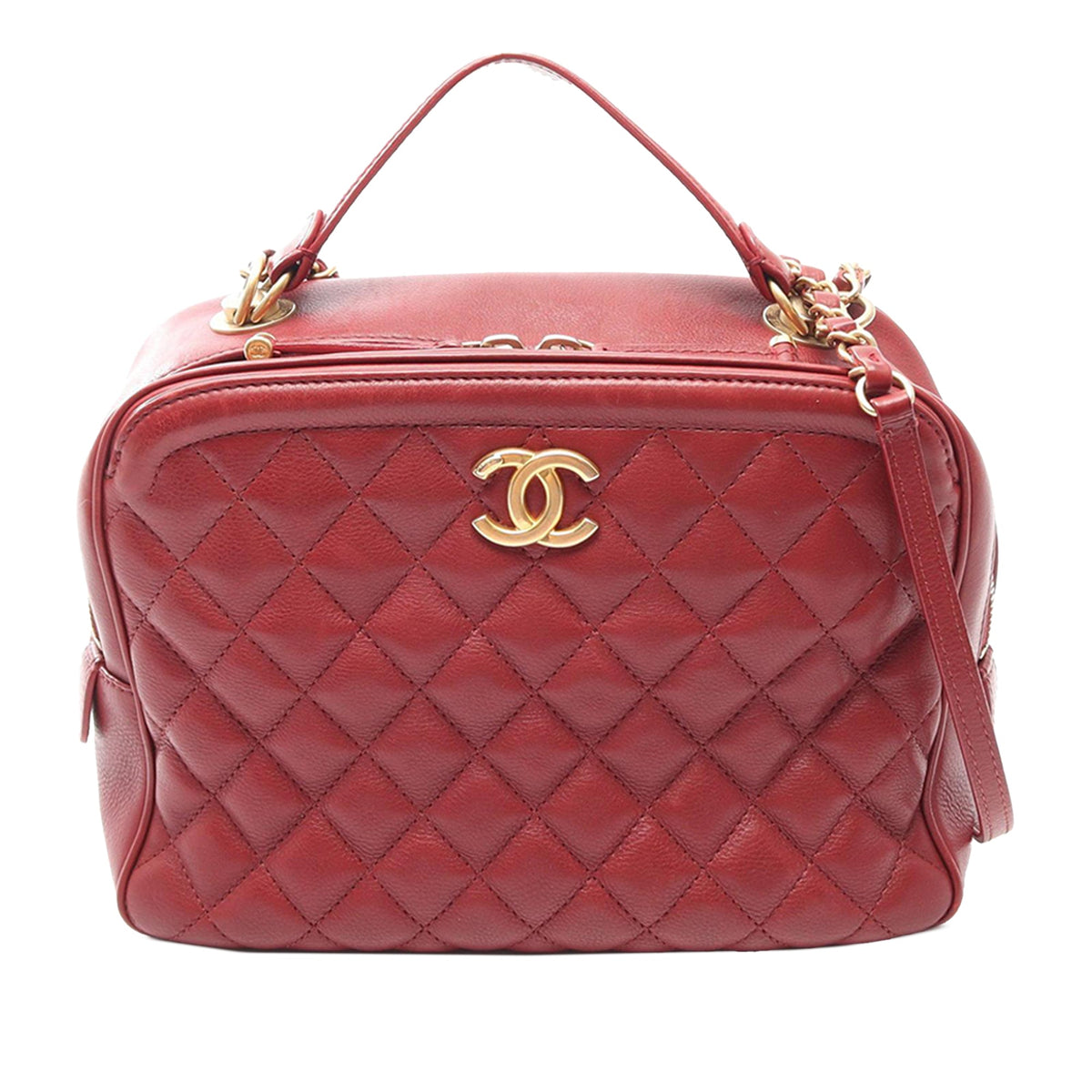 Chanel CC Quilted Calfskin Top Handle Bag