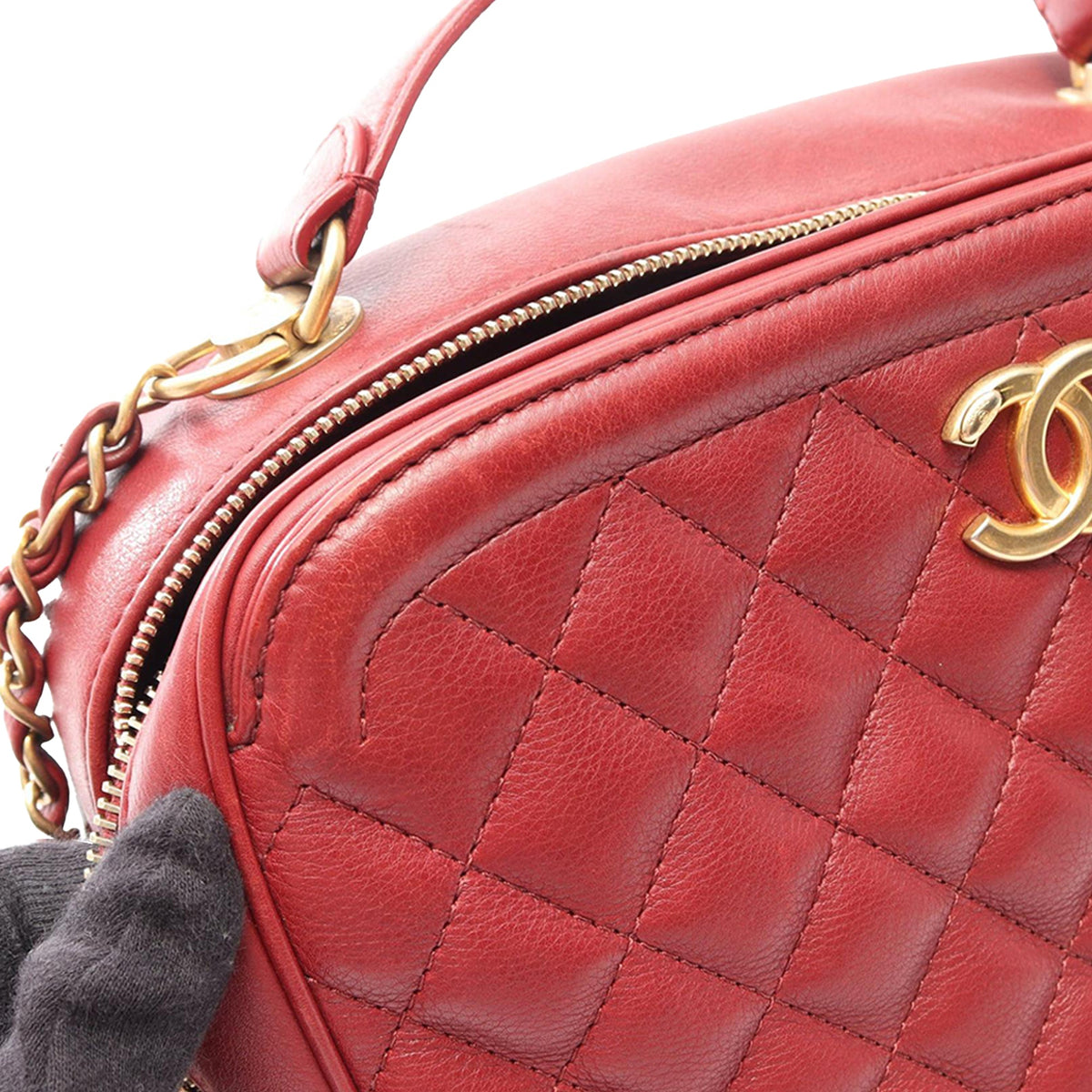 Chanel CC Quilted Calfskin Top Handle Bag