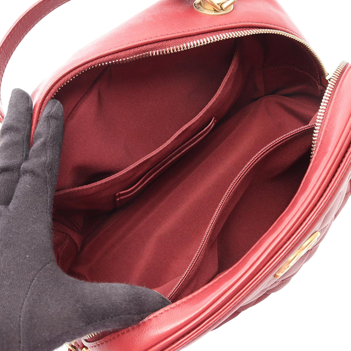 Chanel CC Quilted Calfskin Top Handle Bag