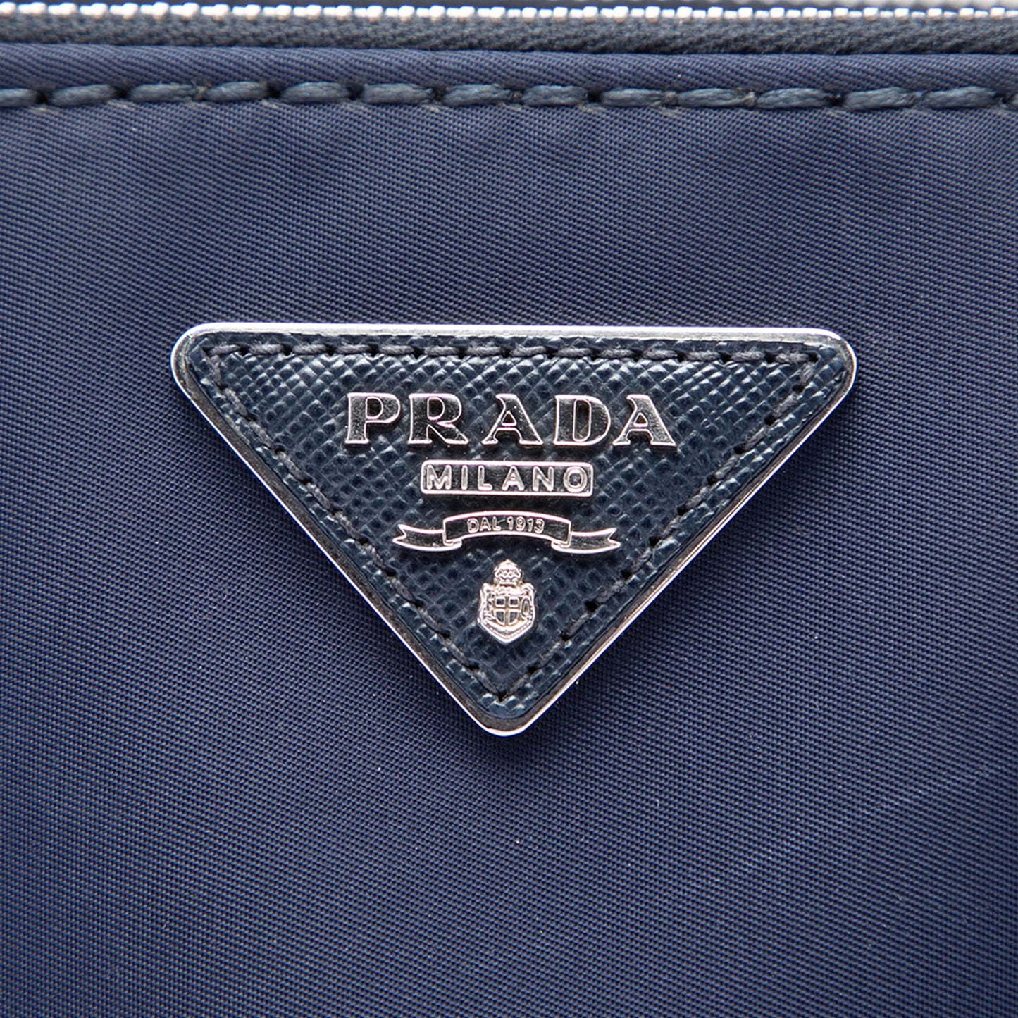 Prada Small Tessuto and City Calf Hand Stitched Galleria Double Zip Satchel