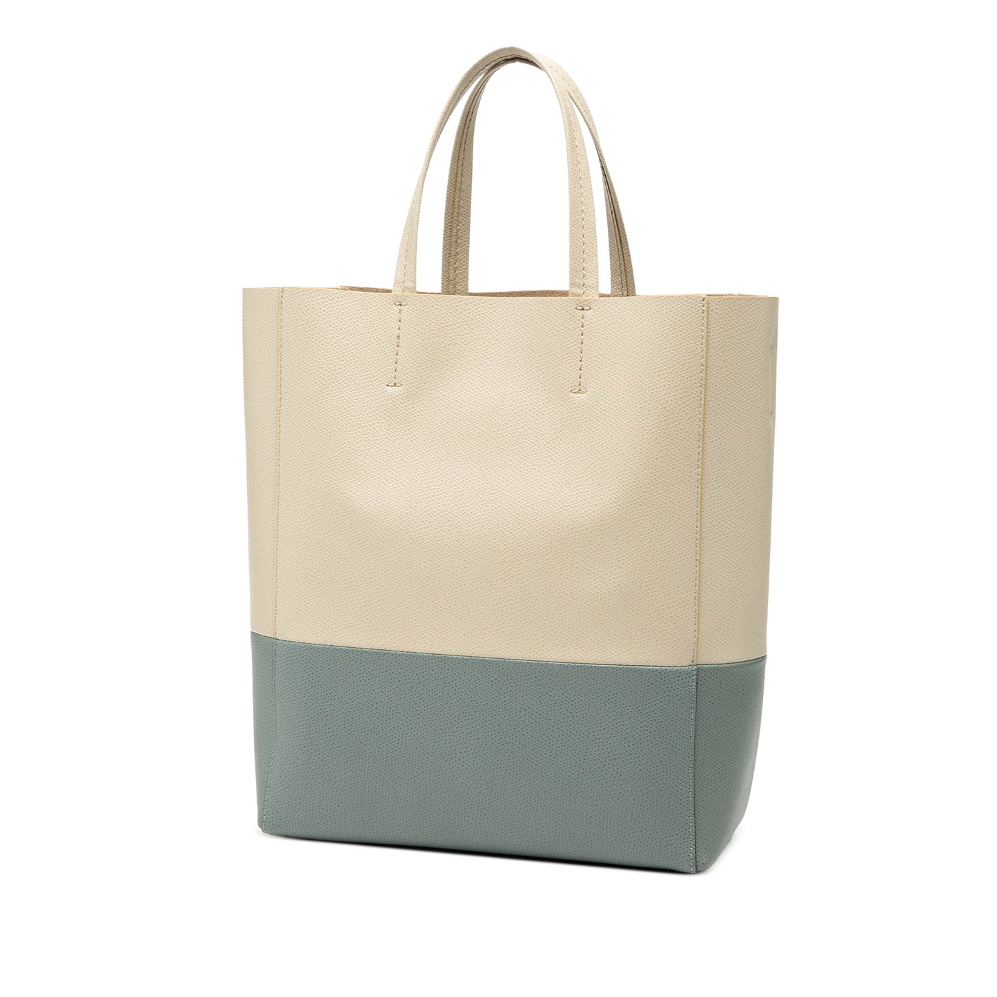 Celine Small Bicolor Grained Calfskin Vertical Cabas Tote