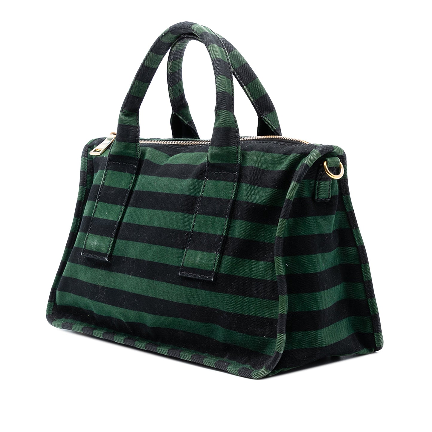 Prada Canvas Canapa Righe Striped Satchel