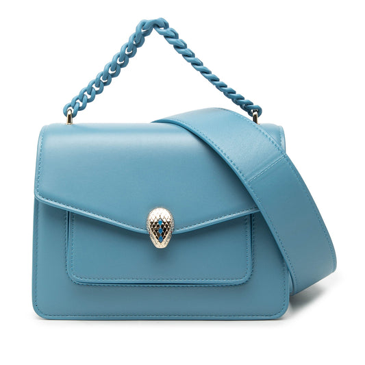 Leather Serpenti Forever Maxi Chain Top Handle Bag
