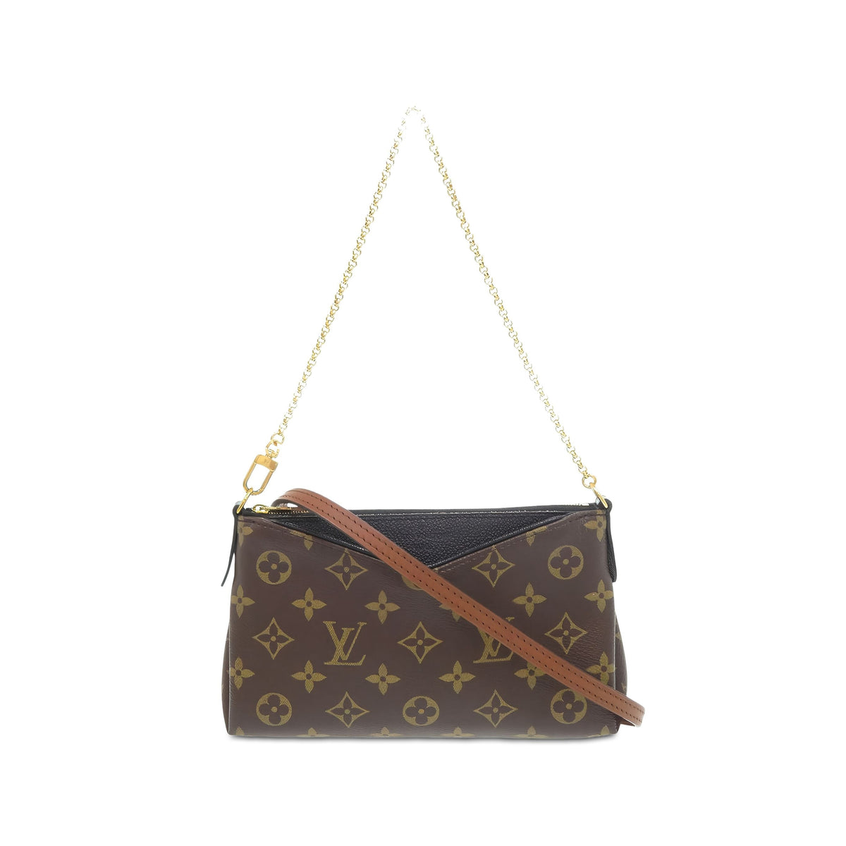 Louis Vuitton Monogram Pallas Clutch — Brown